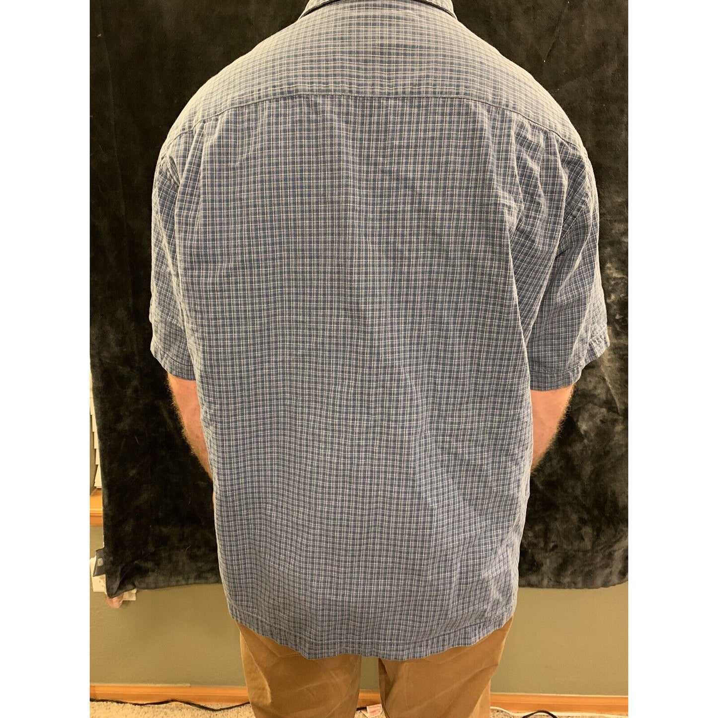 Eddie Bauer Checked Men’s Long Sleeve Button Down Dress Shirt Size Large