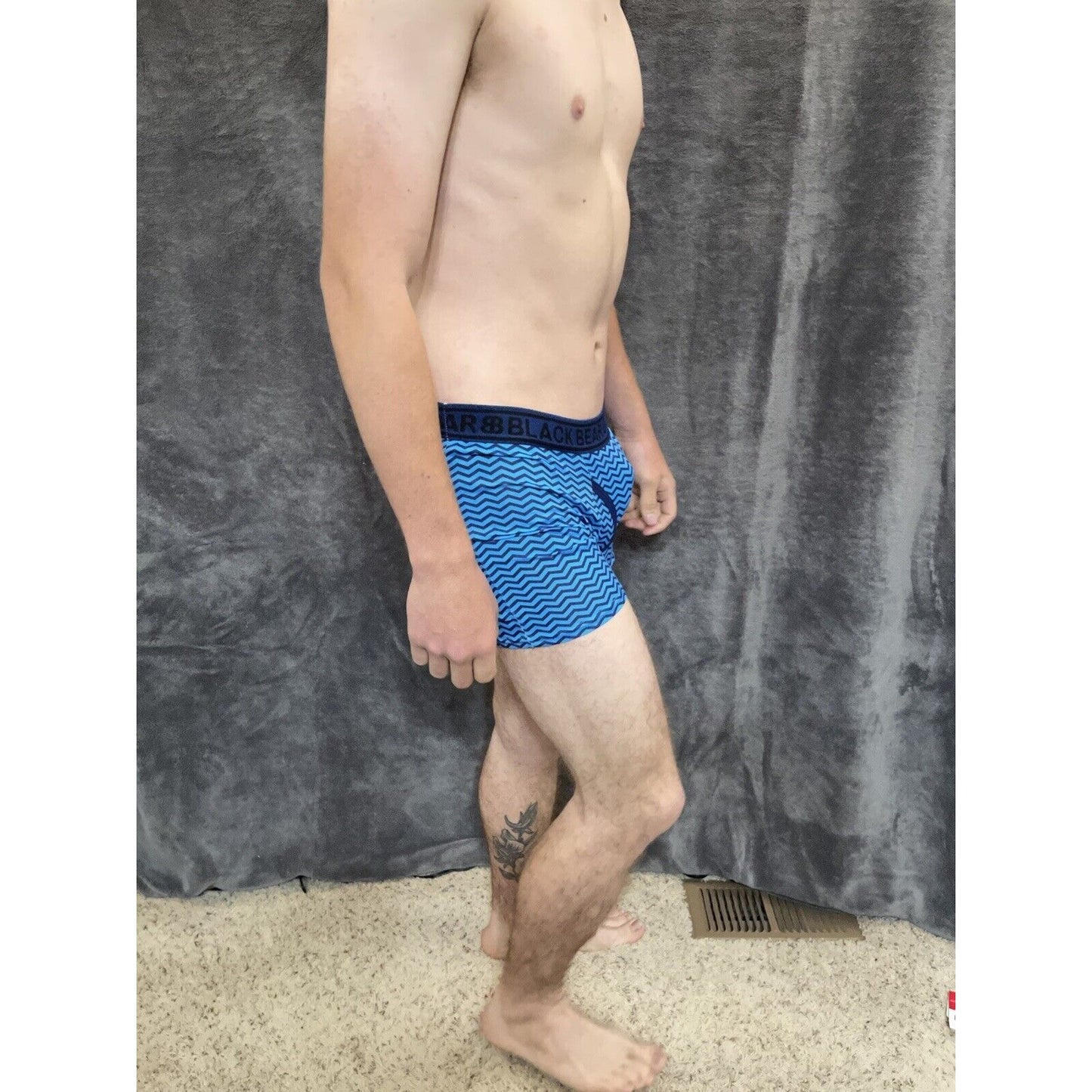 men's medium athletic trunk style black bear boxer brief Aqua And Blue Waves