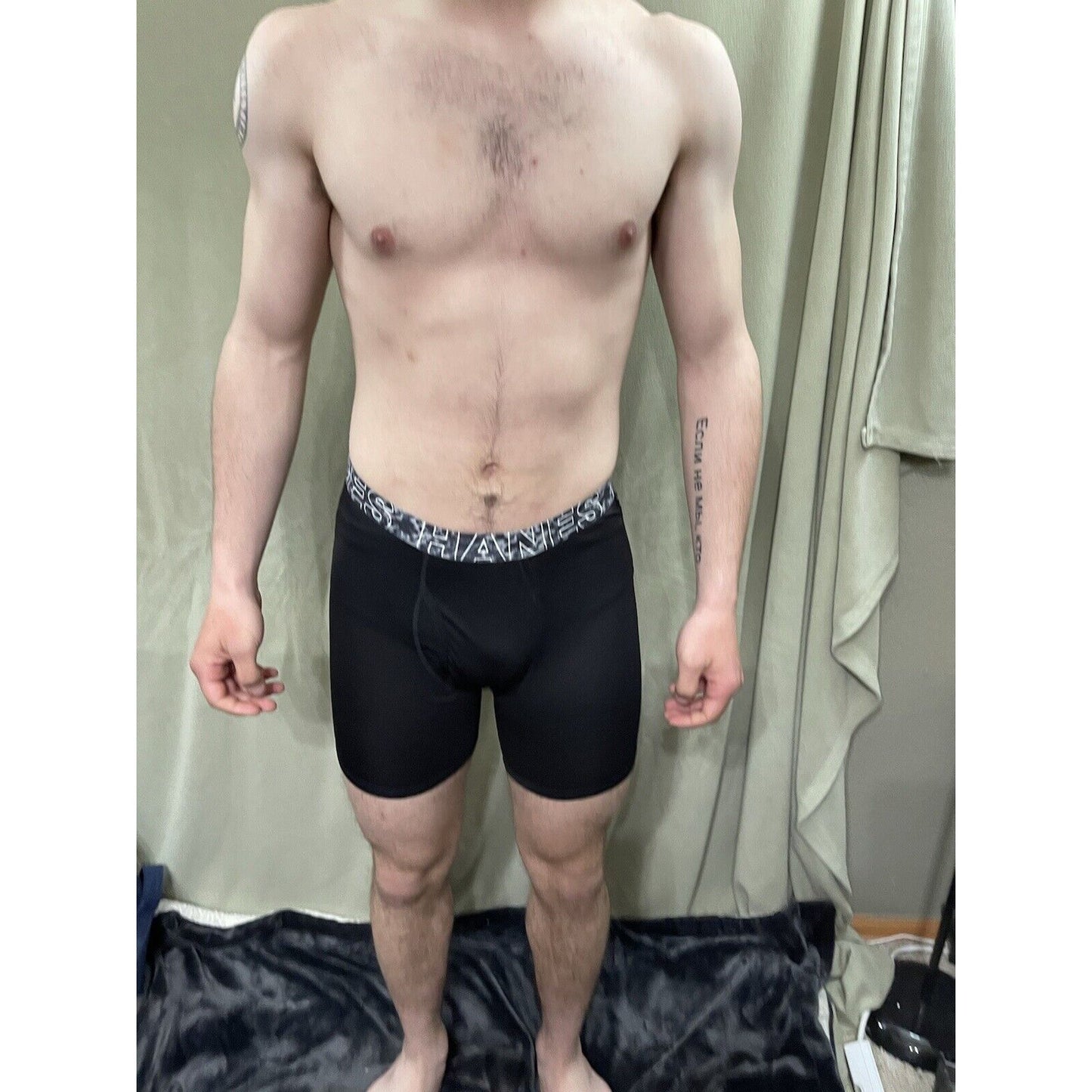 Hanes X-TEMP Men’s Black With Camo Band Tagless Boxer Briefs Medium Polyester