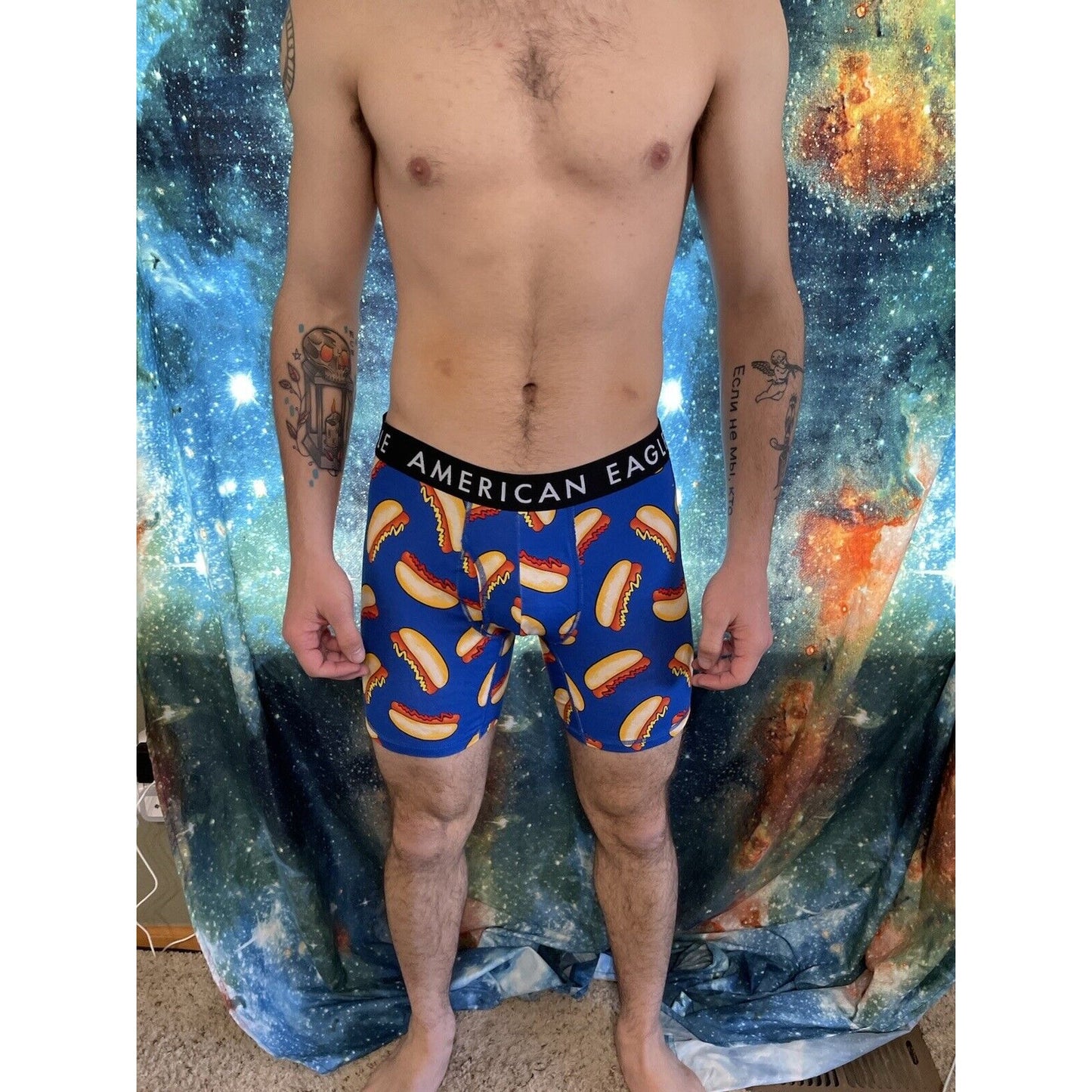 men's large american eagle hot dog compression shorts new and unworn