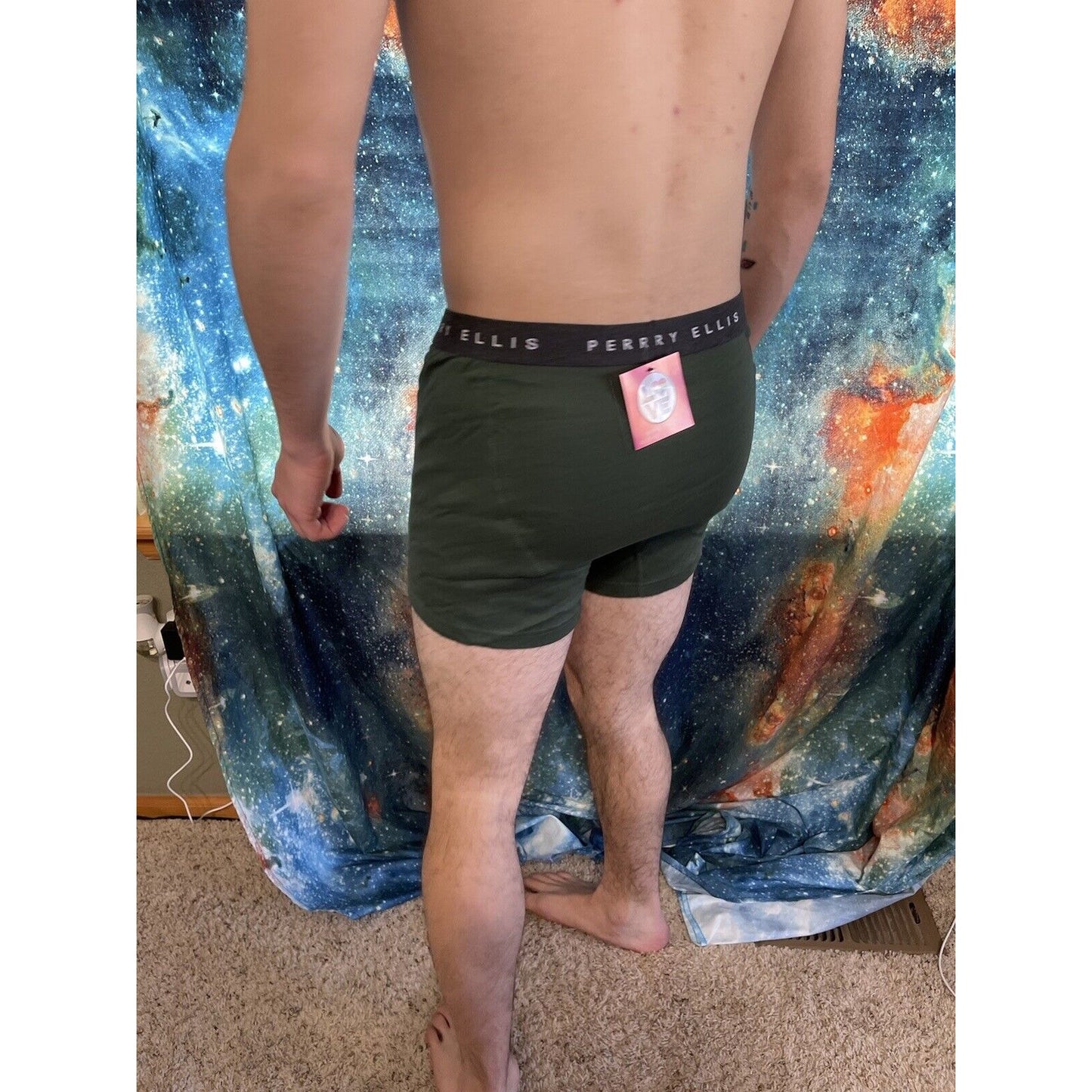 men's perry ellis portfolio green compression shorts large New And Unworn
