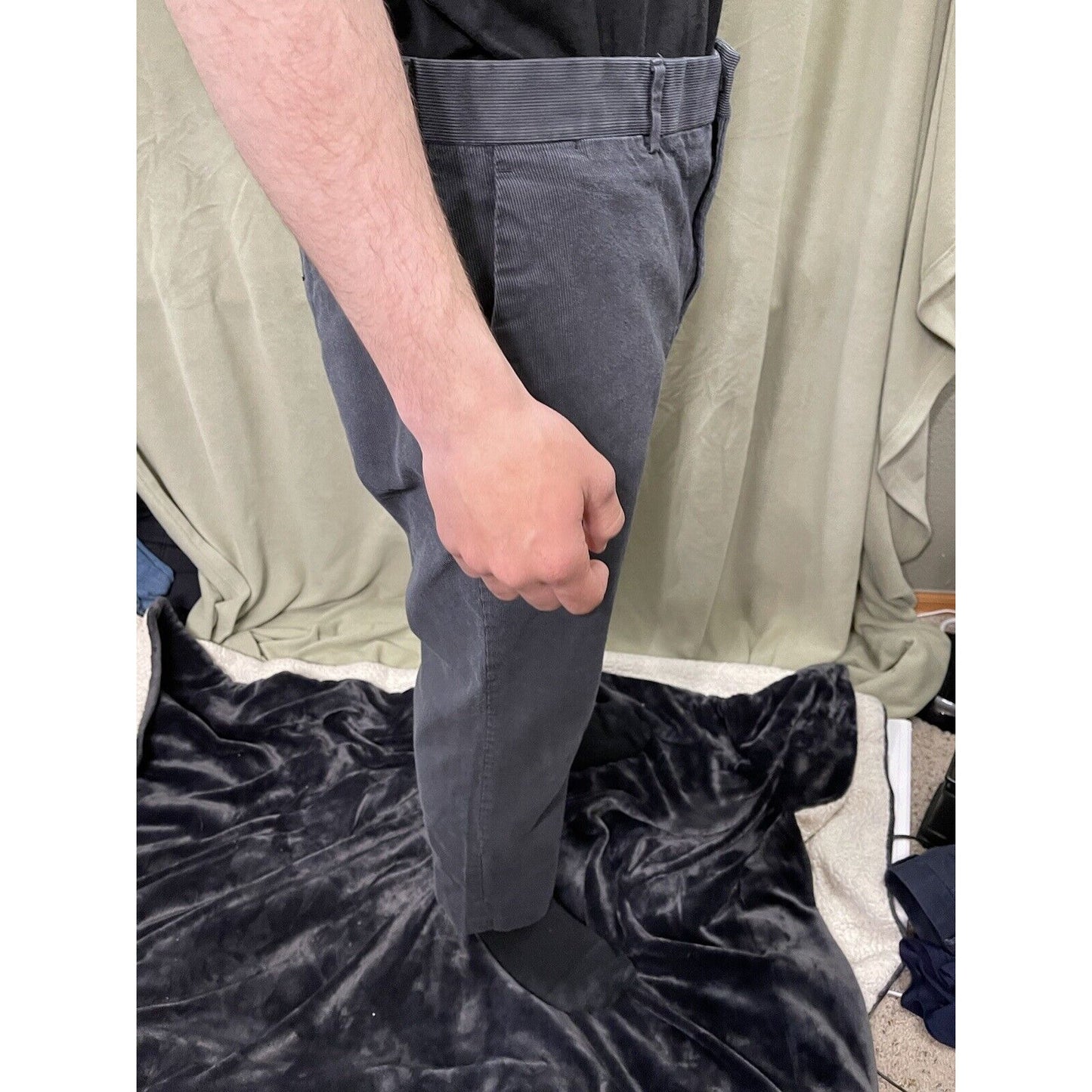 Express Producer Mens Dress Pants Size 34x30 Gray Cotton