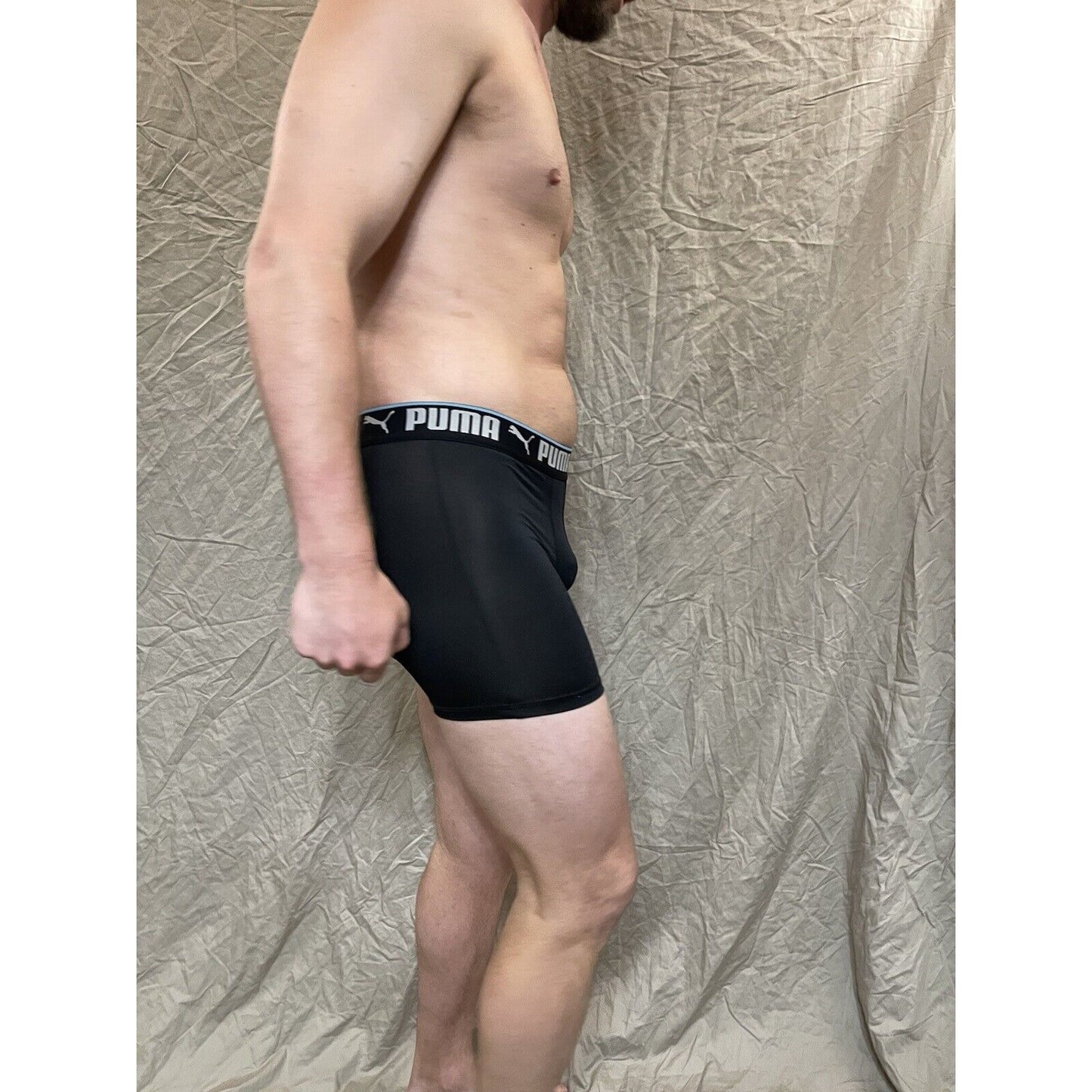 men's black puma compression boxer briefs athletic Large