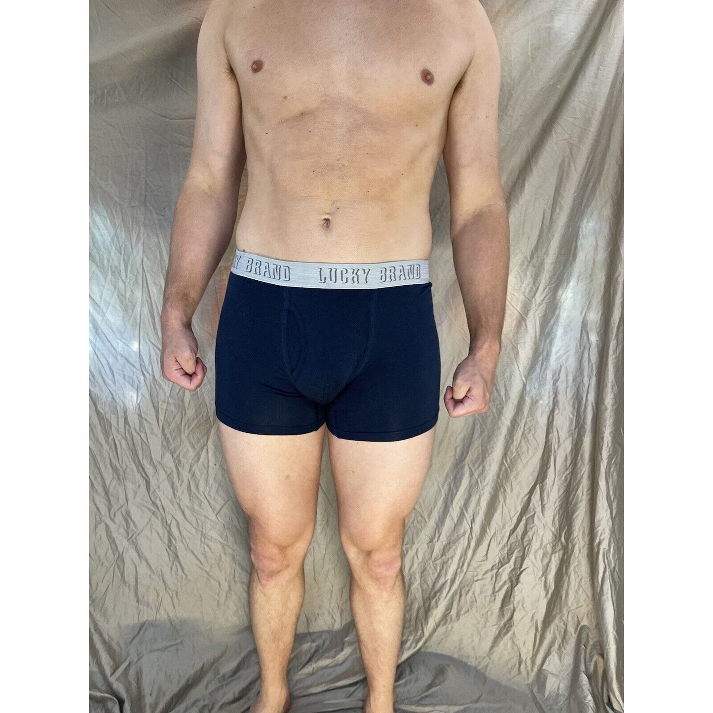 men's blue lucky brand Dark Navy blue medium boxer briefs cotton modal blend