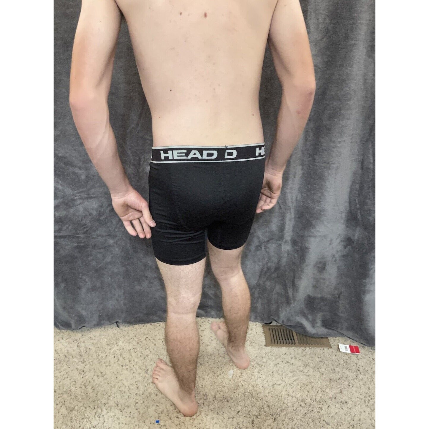 men's head black medium compression boxer briefs 10% spandex