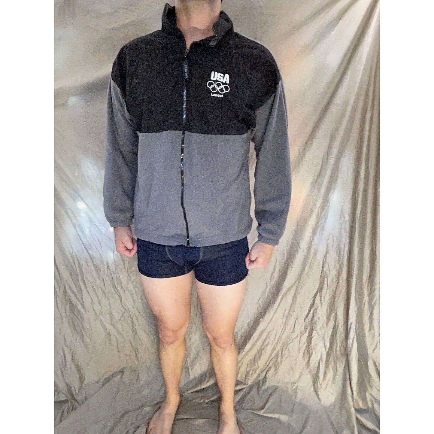 men's XL usa olympics london team usa full zip jacket black and gray