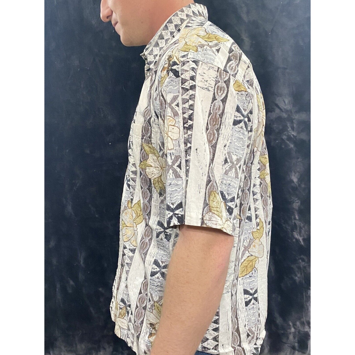 COOKE STREET HONOLULU Hawaiian Tribal Tropical Island Shirt Men's Size L Cotton