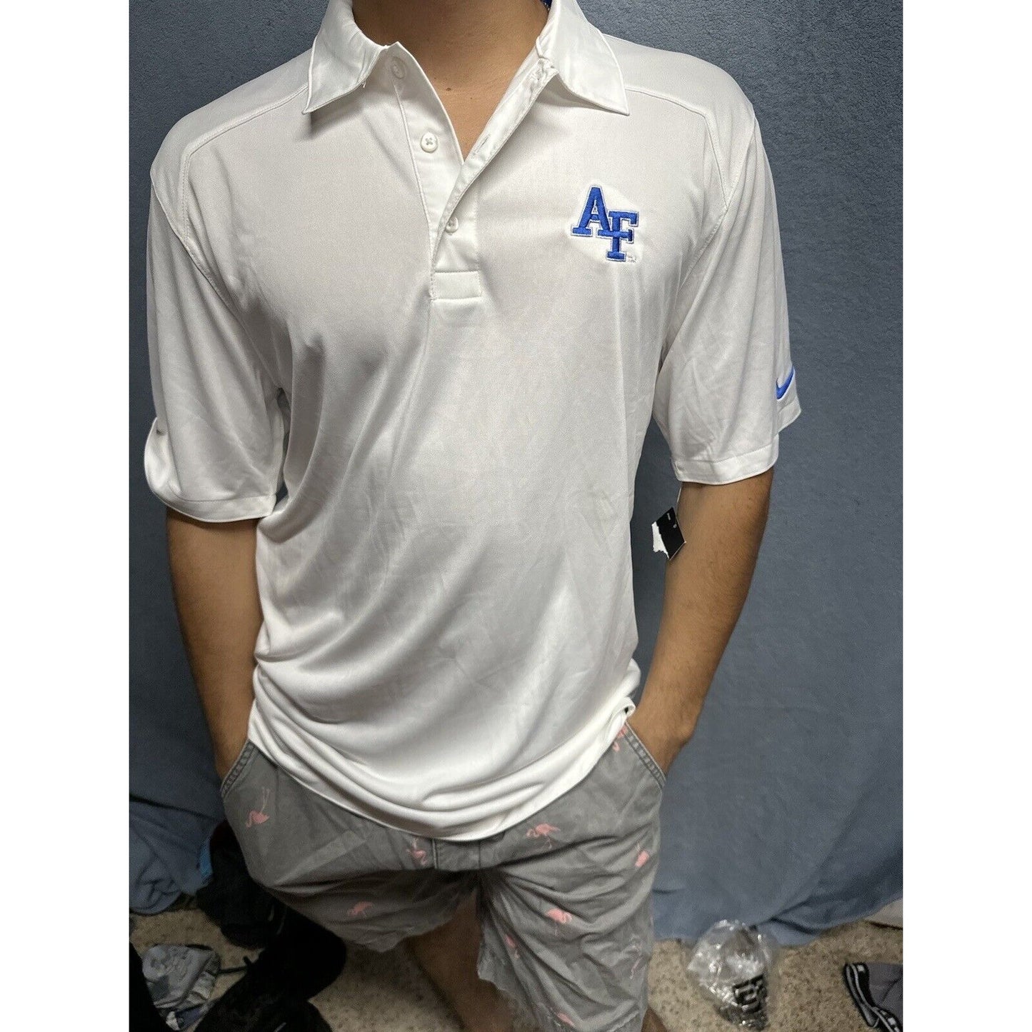 Men’s Small White Air Force Polo Shirt USAFa Air Force Academy