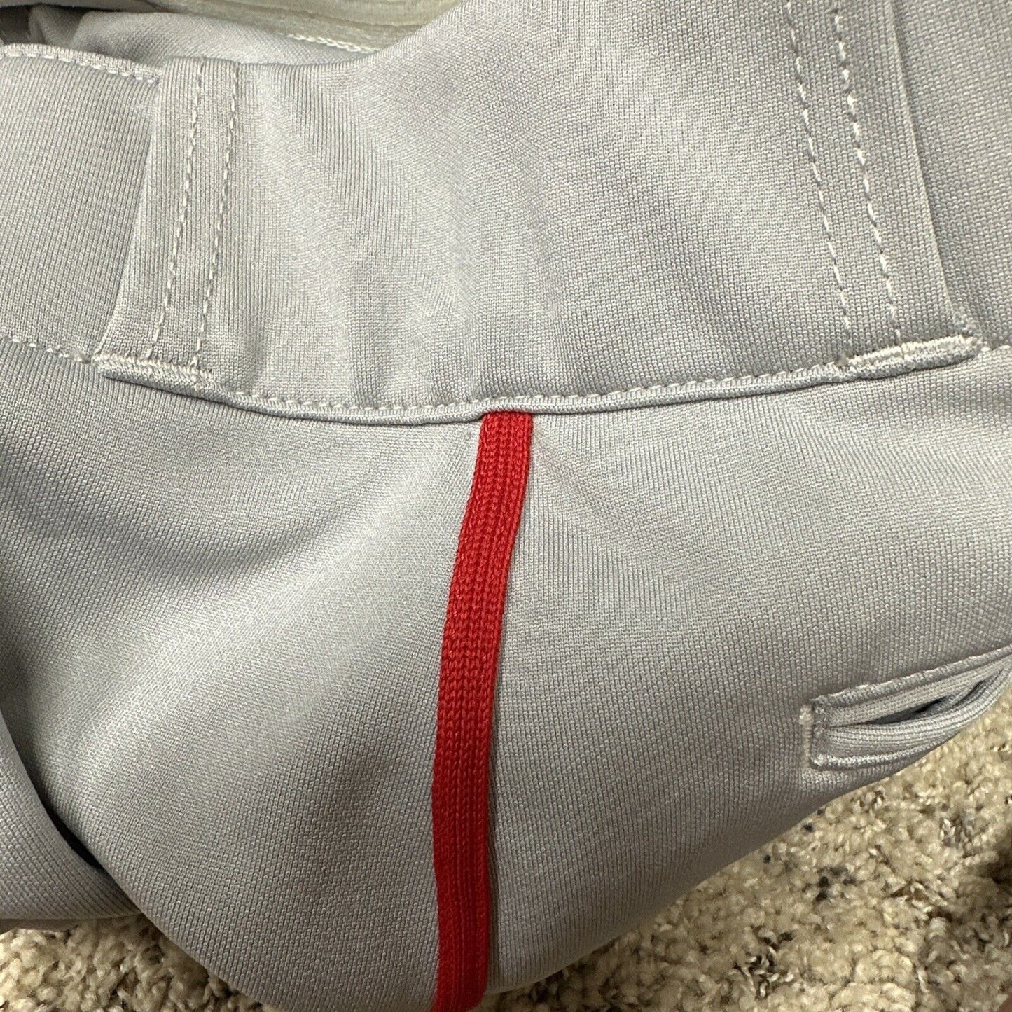Men’s Chanmpro Adult Medium Gray Baseball Pants Red Stripe