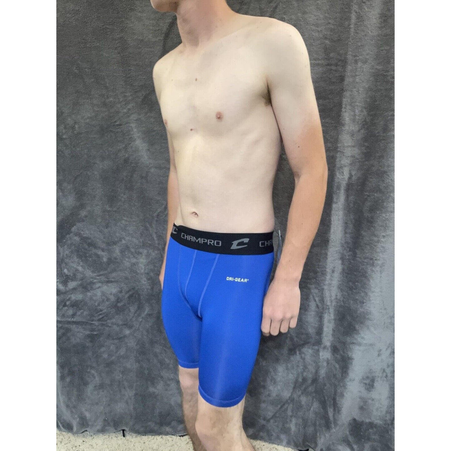 youth boys Royal blue champro performance compression shorts youth large