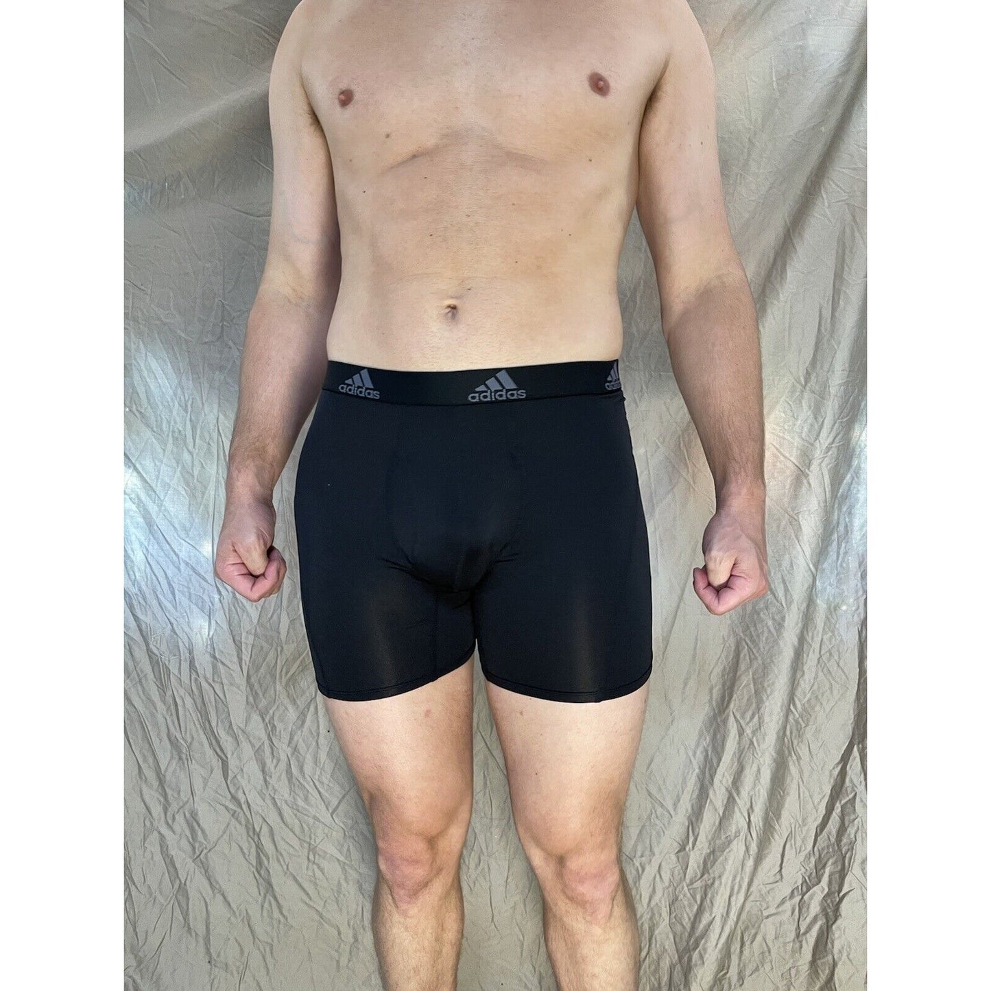 men's black adidas aeroready black compression boxer briefs medium
