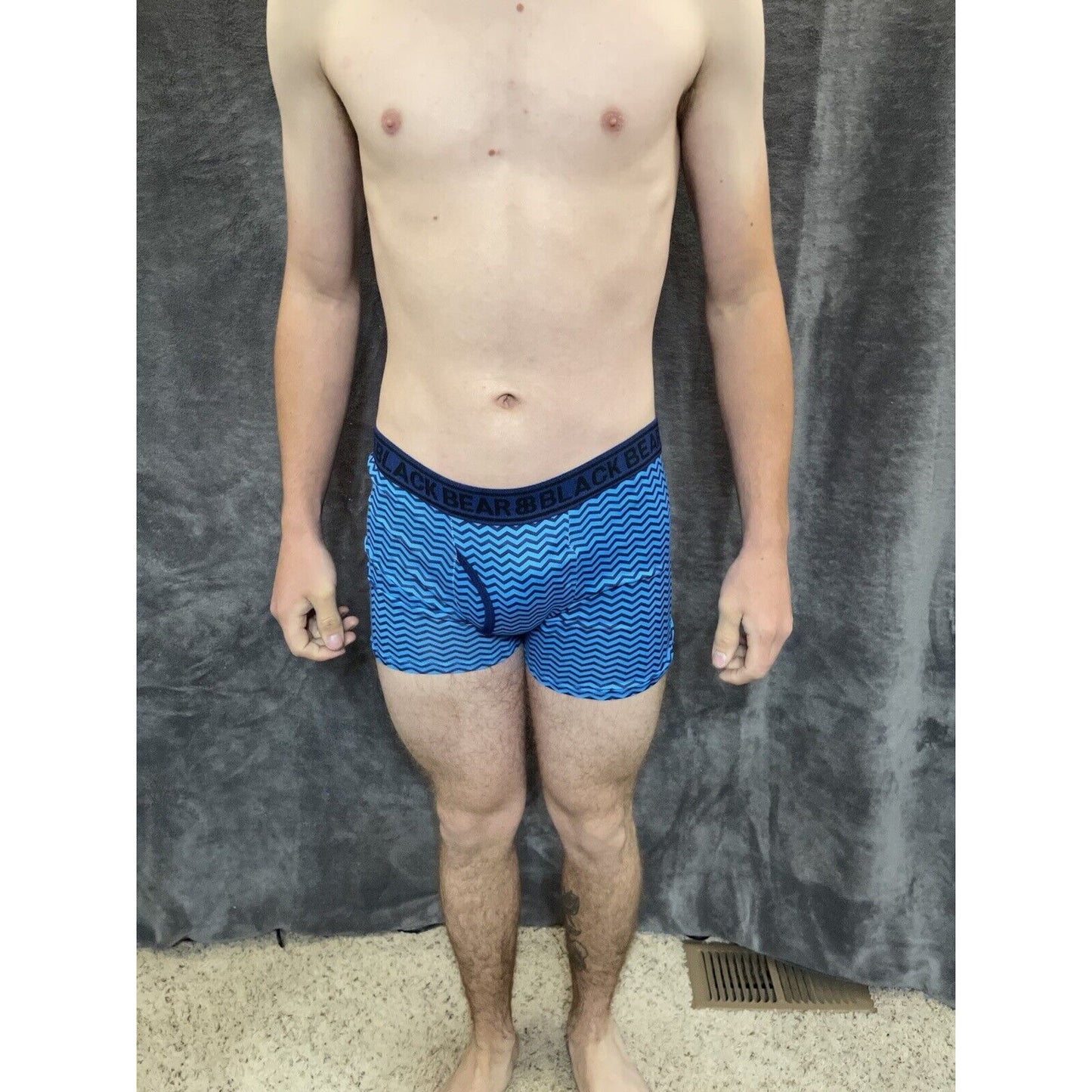 men's medium athletic trunk style black bear boxer brief Aqua And Blue Waves