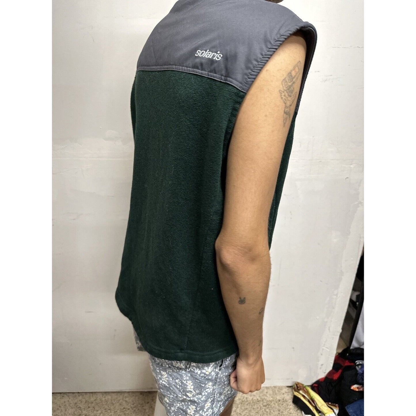 Men’s Large Green Solaris Sleeveless Vest Full Zip