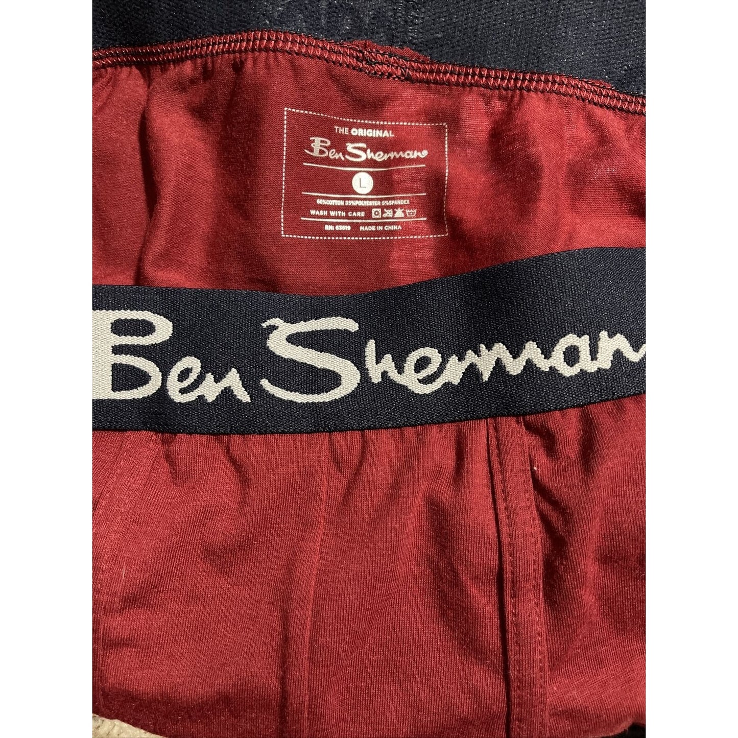 Men’s Ben Sherman Dark Red Boxer Briefs Large