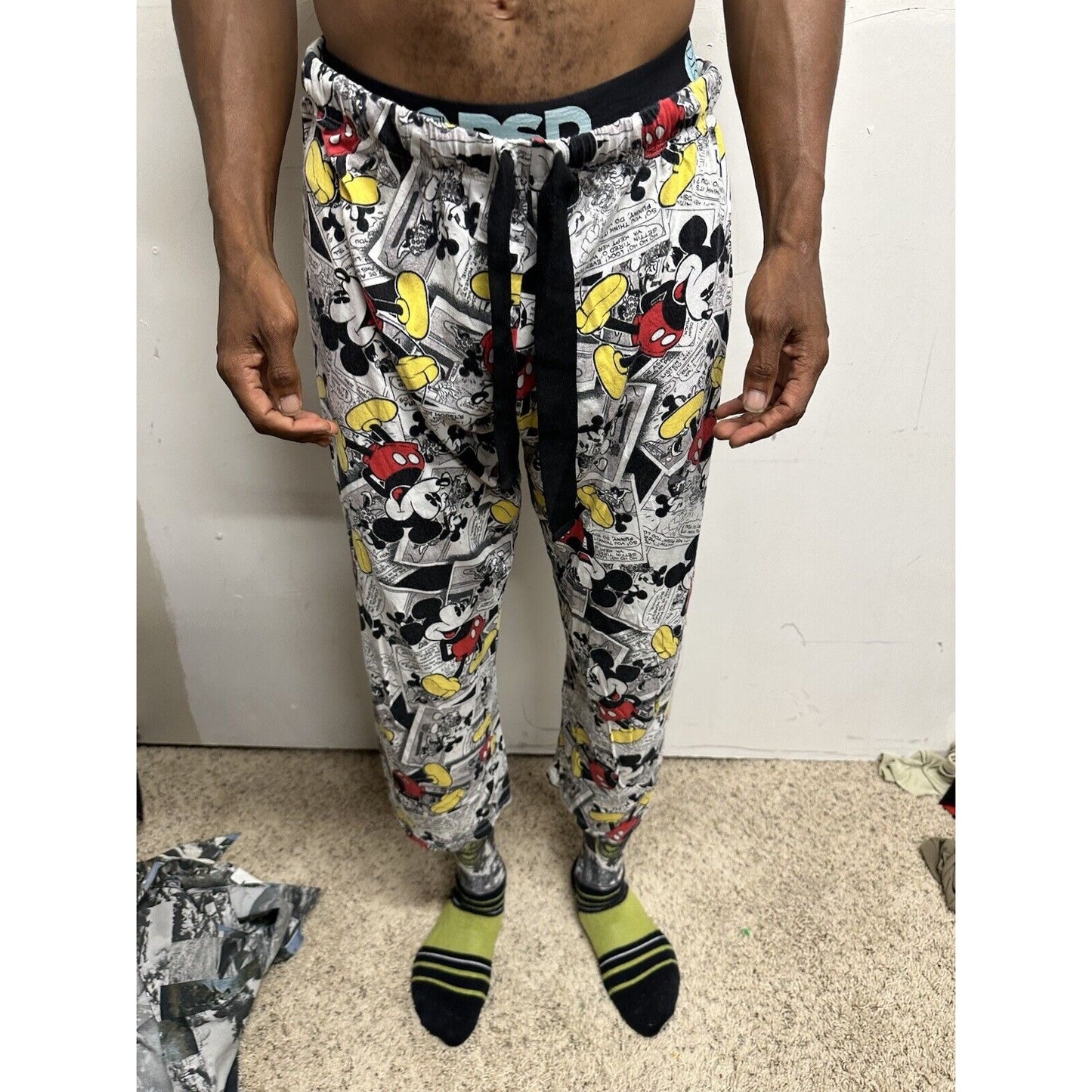 Boys Disney Large 12-14 Mickey Mouse Sleepwear Pajama Bottoms No Pockets