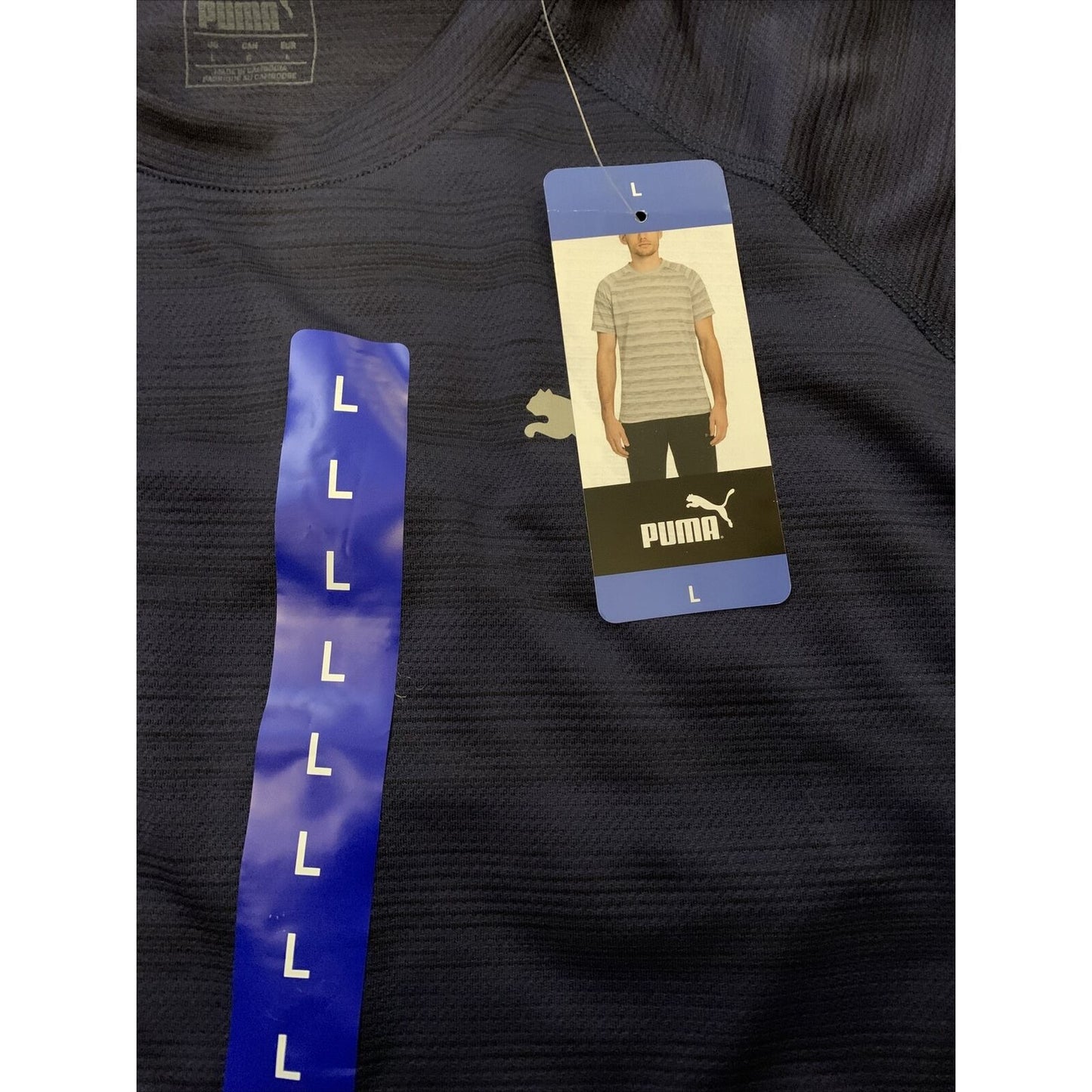 Puma Men’s short sleeve Pace Tee (Peacoat Heather, Large)
