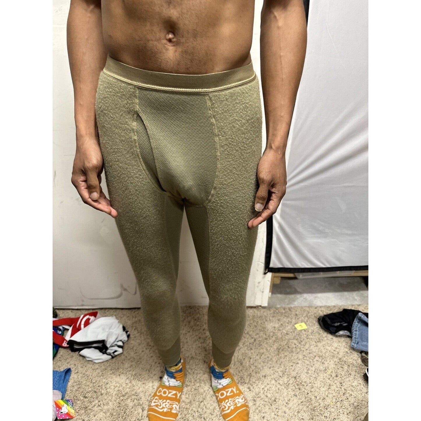 Men’s Army Tan Drawers Midweight Insulated X-small Regular Nomex thermal bottoms