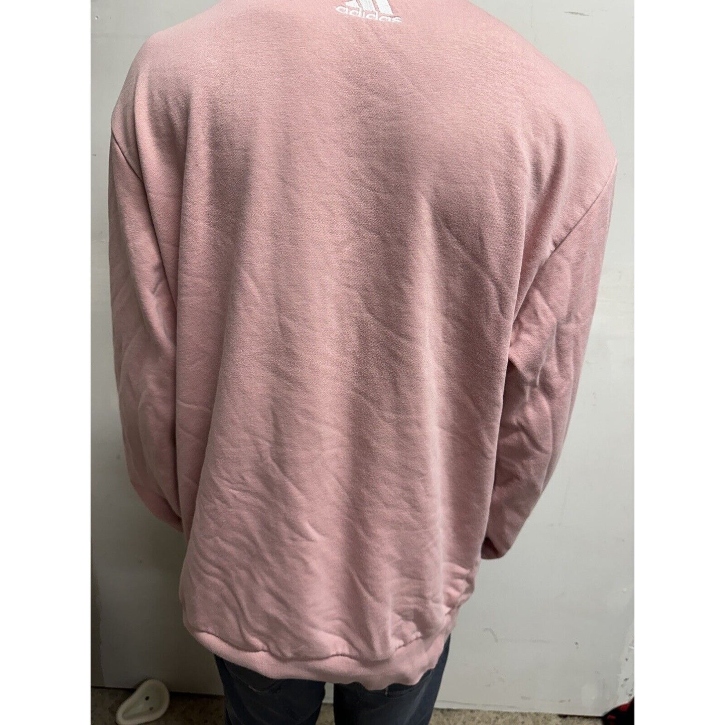 Men’s Pink Adidas Large Pullover Sweatshirt Long Sleeve