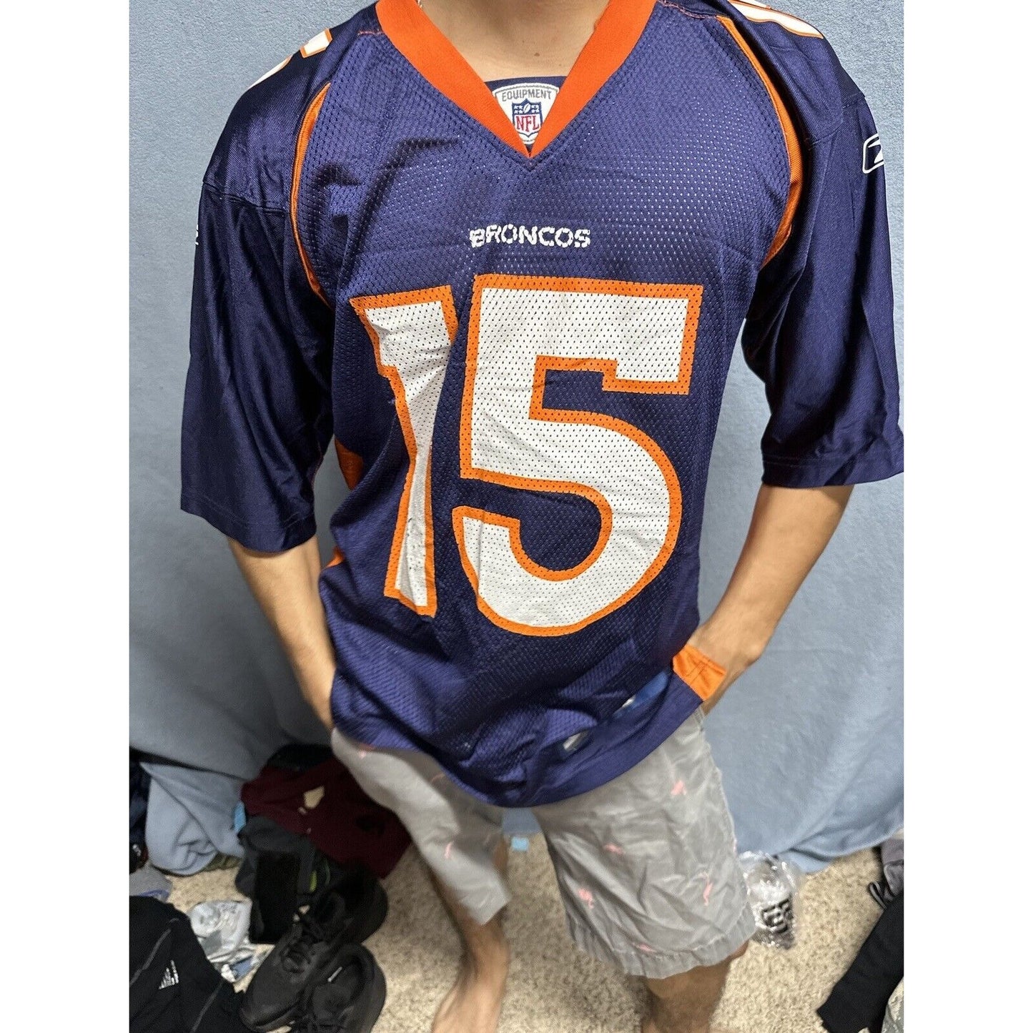 TIM TEBOW DENVER BRONCOS 15 JERSEY Equipment Reebok NFL Football Orange Medium