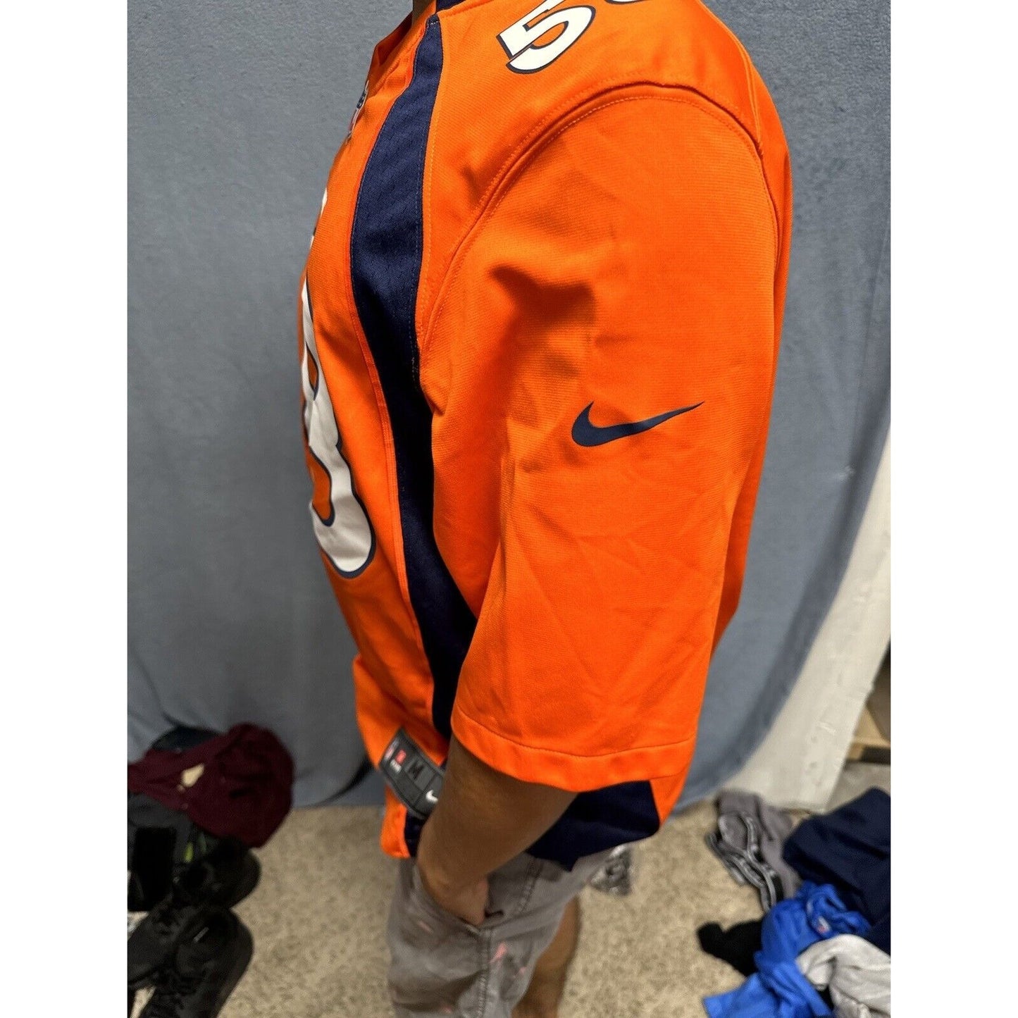 Men’s Denver Broncos Orange NFL Medium On Field Nike Football Jersey #58 Miller