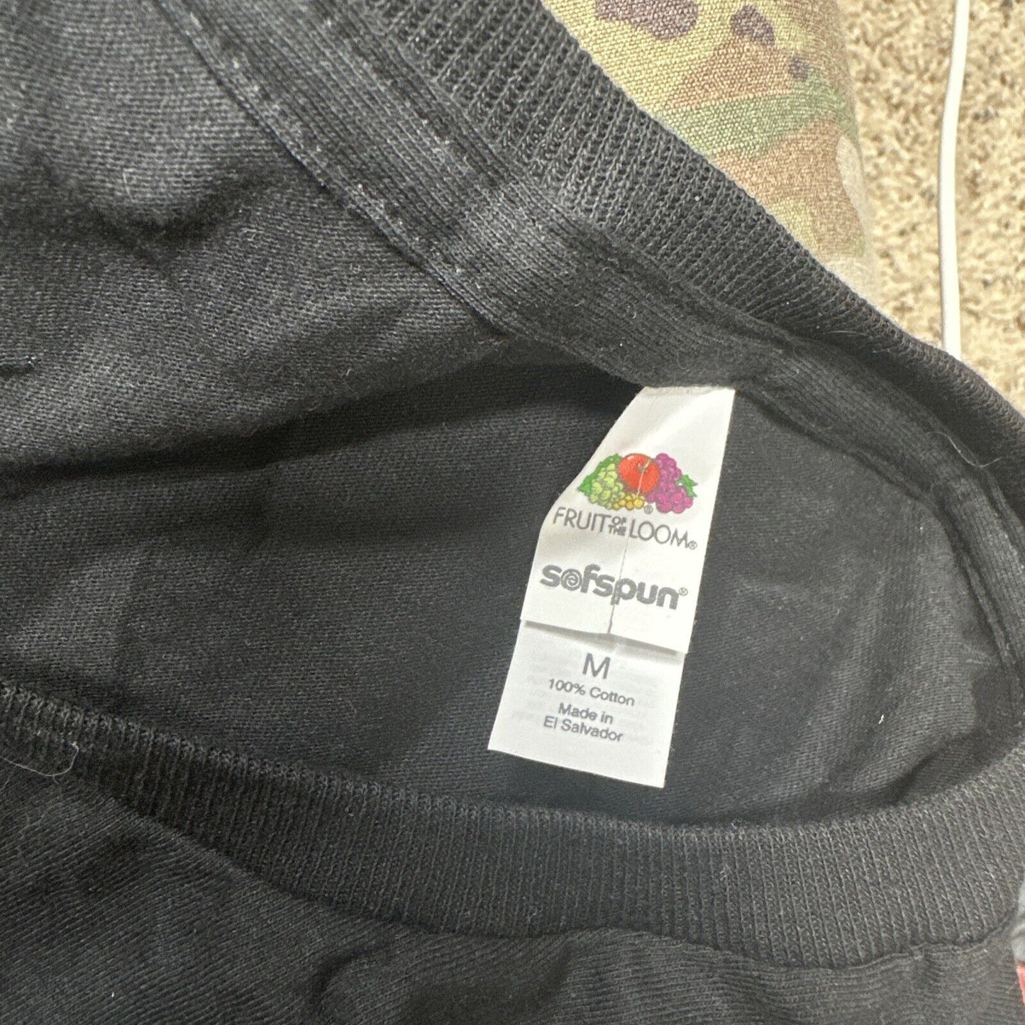 Men’s Fruit Of The Loom Black Medium Tshirt