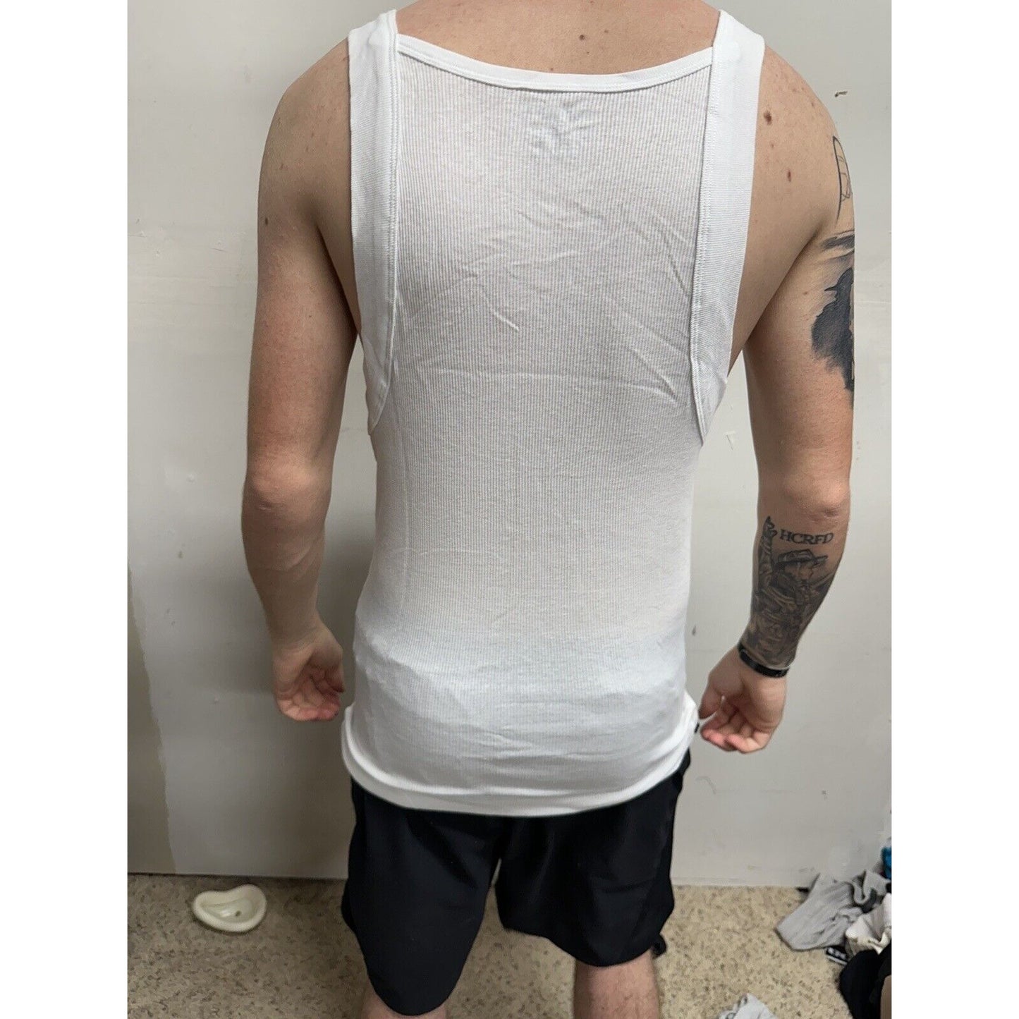 Men’s White Muscle Shirt Tank Papi Large