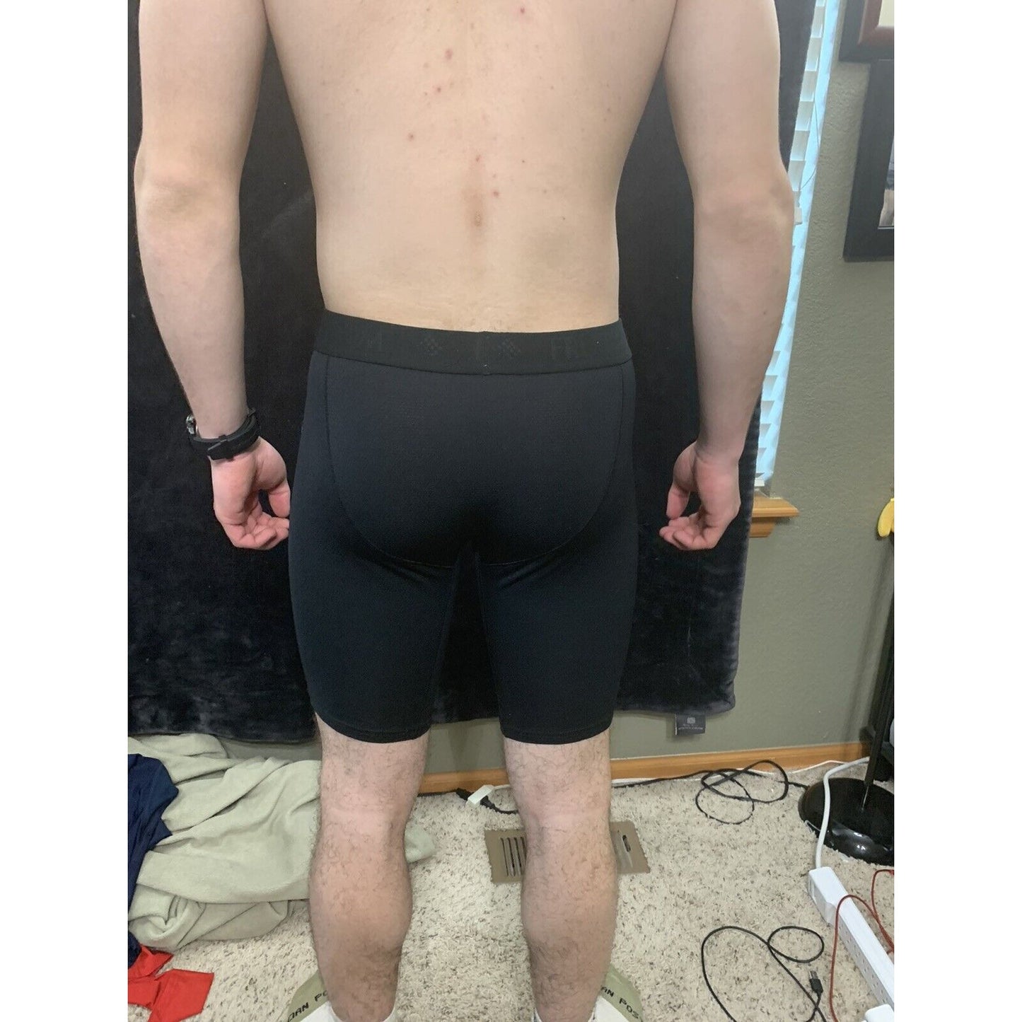 Fruit Of The Loom Boxer Briefs Breathable Respirant Men’s Size Large Black