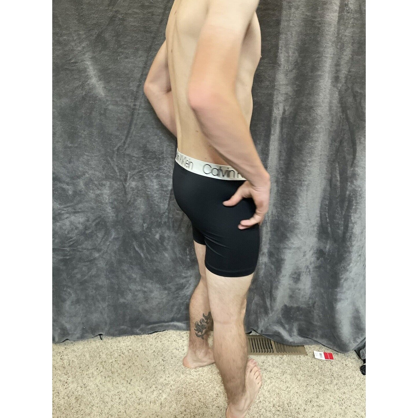 men's black medium calvin klein compression boxer brief 8% elastane