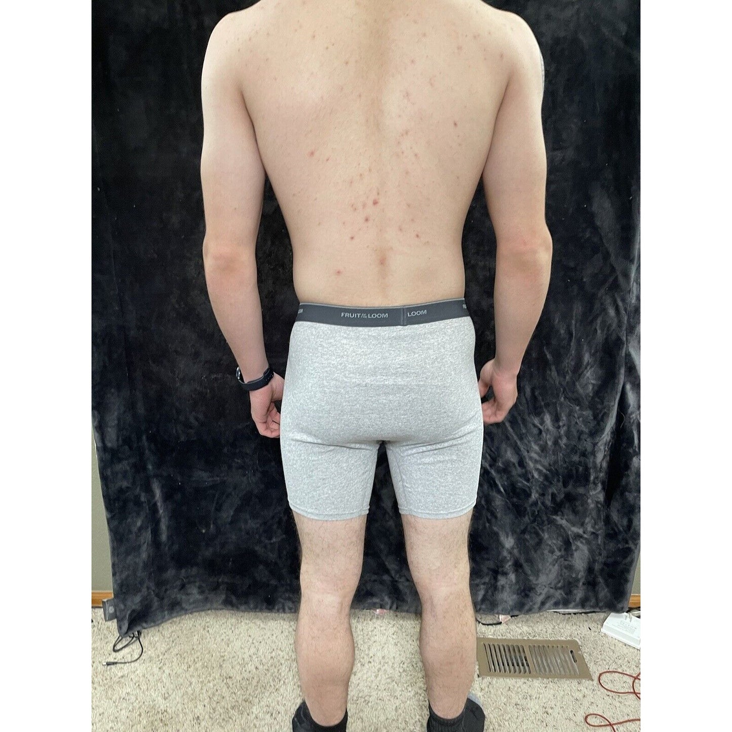 Fruit of the Loom Men's Boxer Briefs - Light Gray- Size Medium