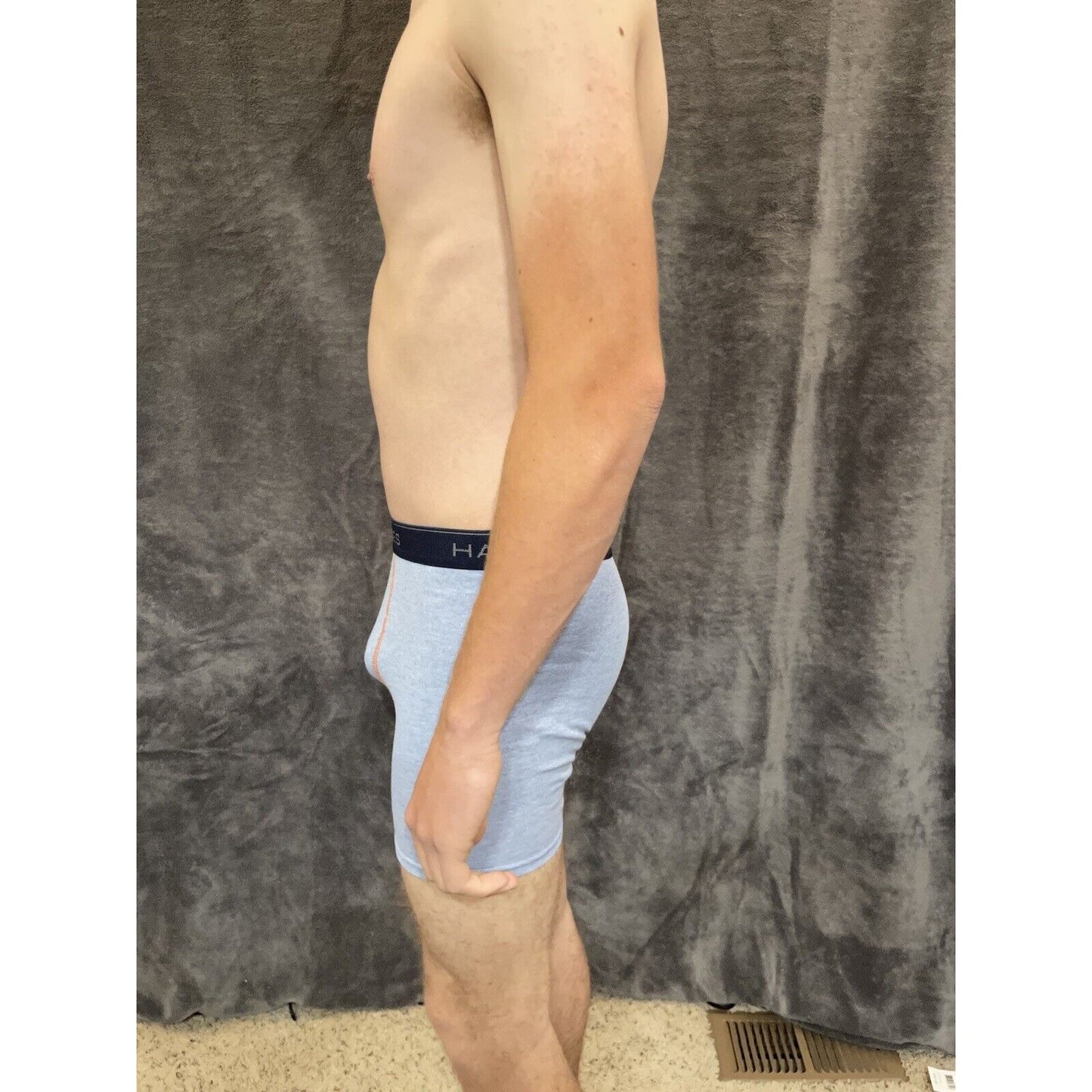 boy's Hanes youth XL Light Blue With Orange boxer brief