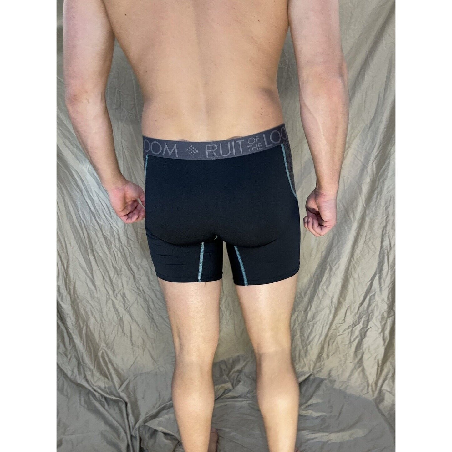 men's fruit of the loom XL compression boxer briefs breathable Black And Gray