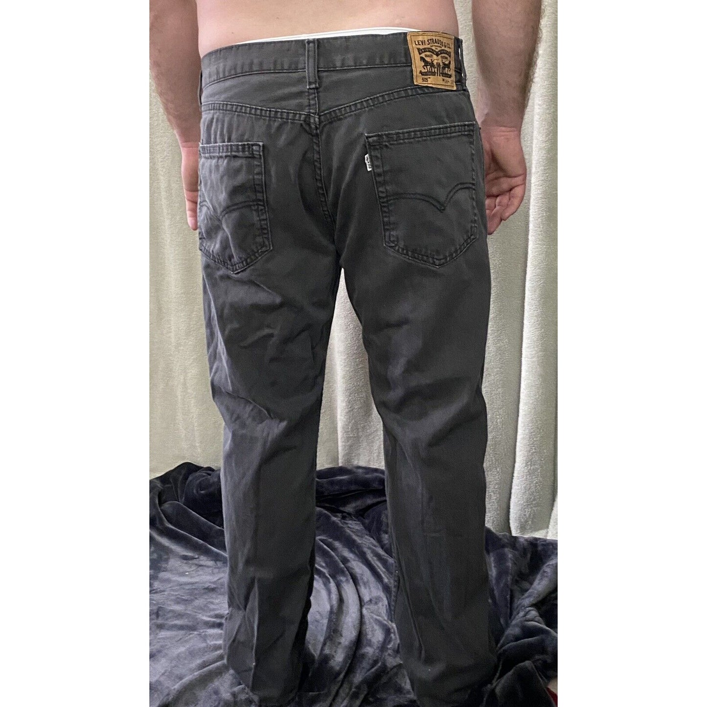 LEVI'S 505 Regular Straight Fit Men’s 36X30 Gray Jeans