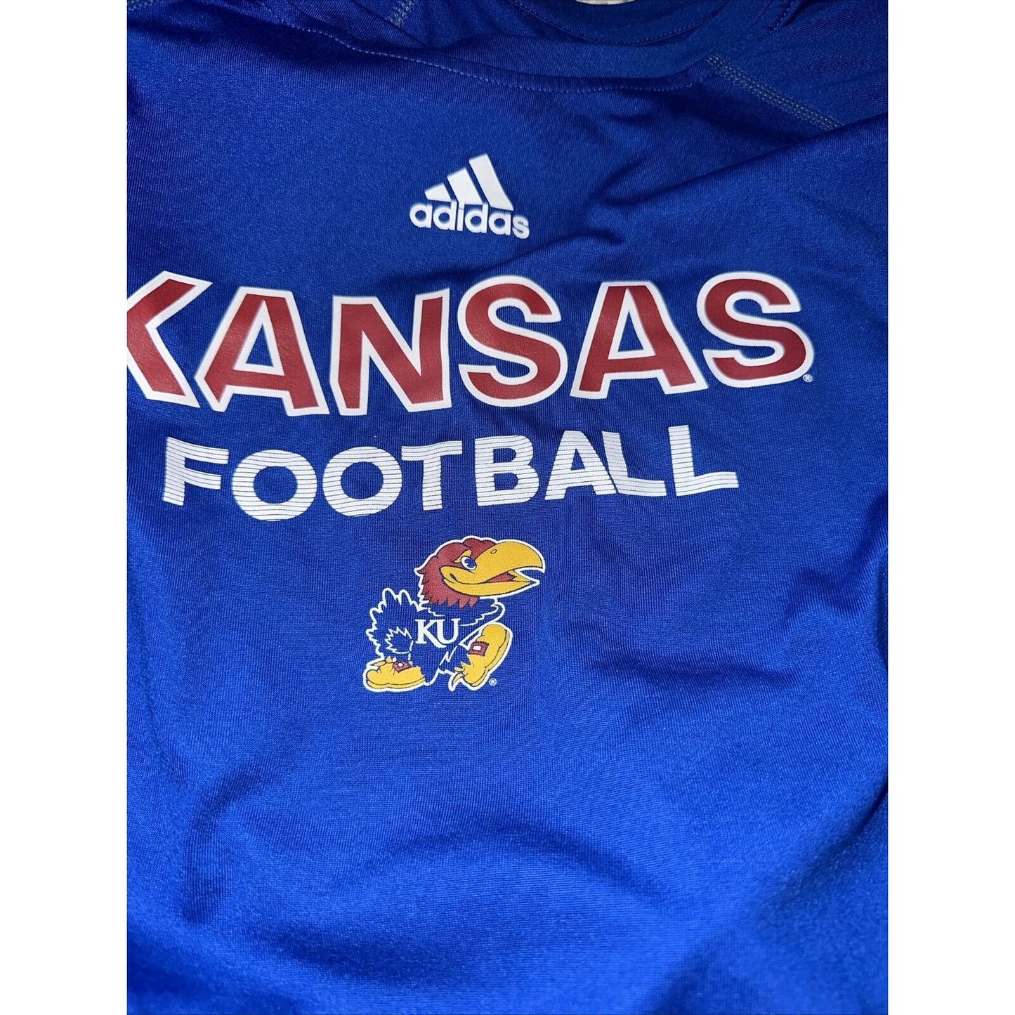 Men’s Medium Kansas Football Medium Adidas Climalite Tshirt