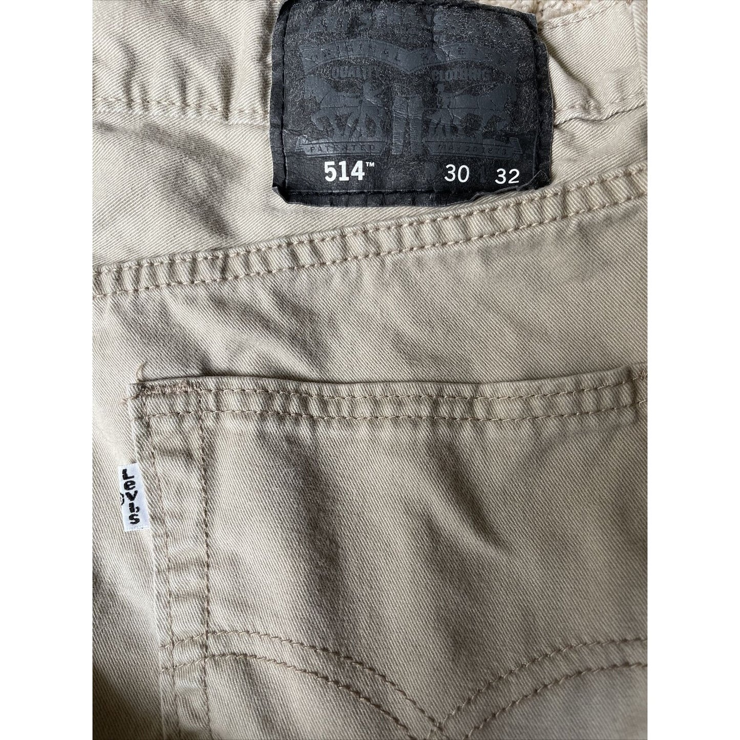 New Levi's 514 Men's 30 x 32 Tan/Khaki Cotton Straight-Fit Pants