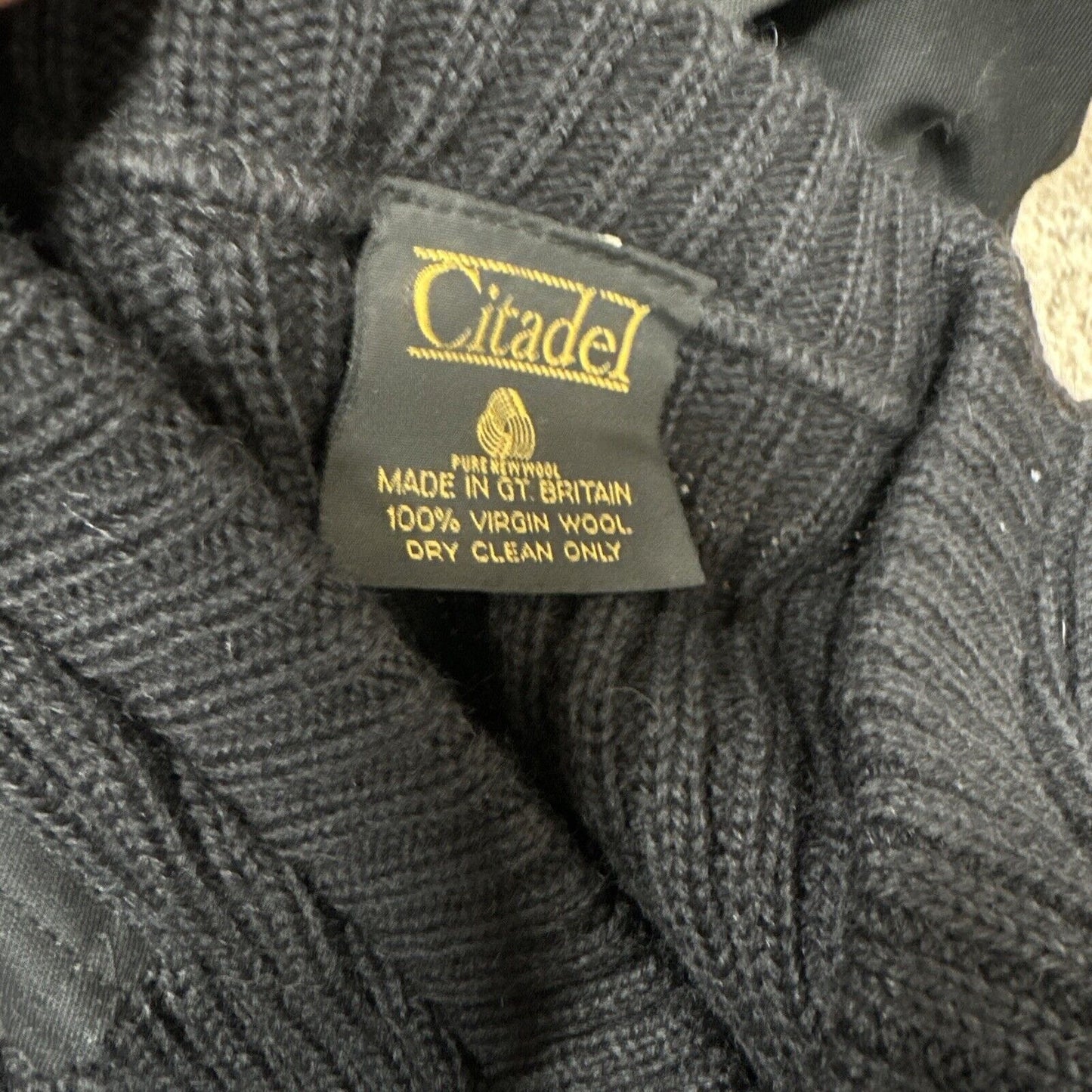 Citadel Mens Military Virgin Wool Pullover Sweater Great Britain Black Size 42