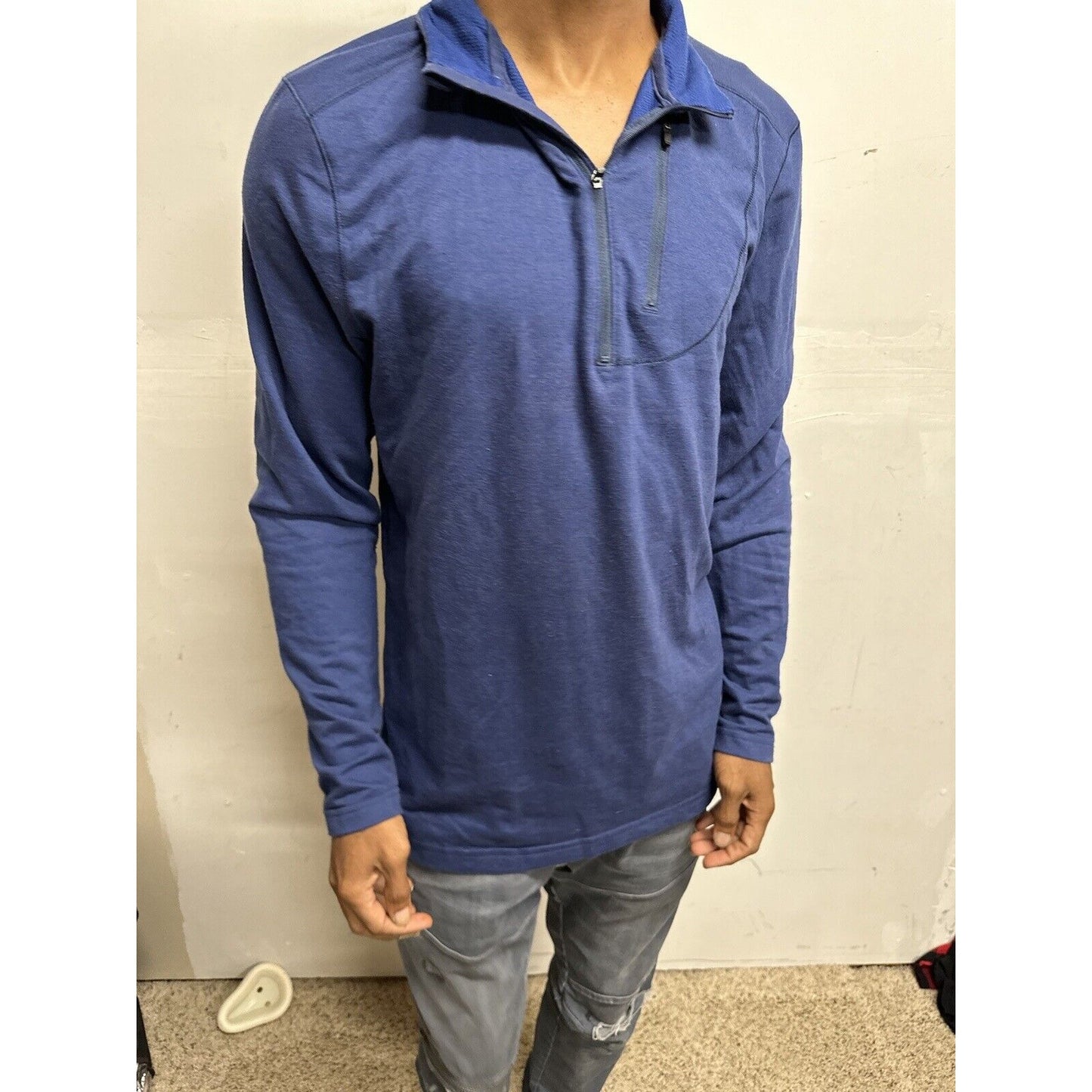 Men’s Swiss Tech Blue Medium 1/4 Zip Pullover Jacket
