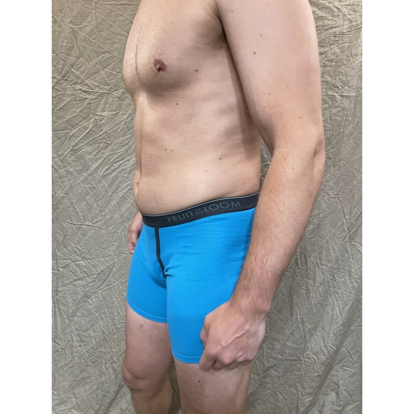 men's Aqua Blue fruit of the loom cotton boxer brief Small