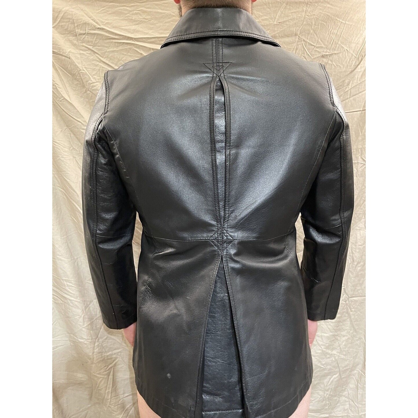 Madison & Max Genuine Leather Coat Size Large Black