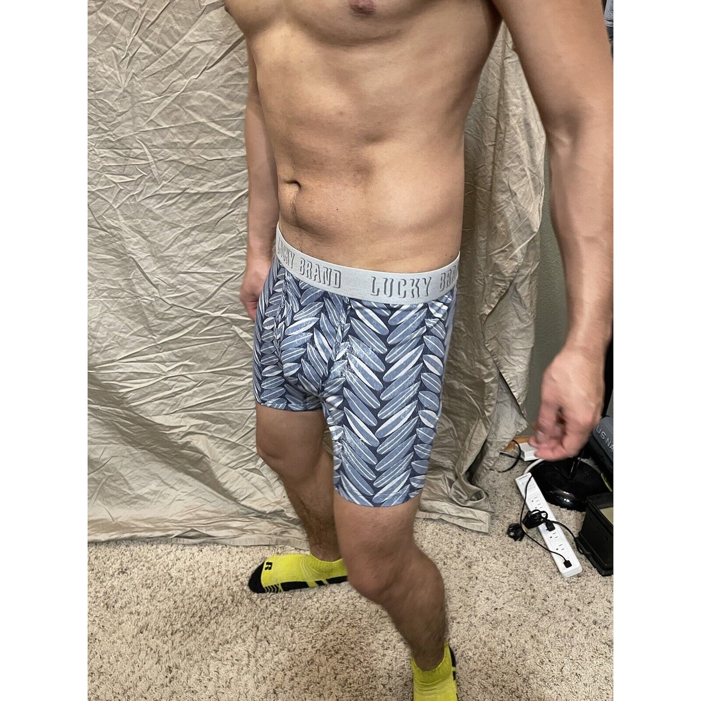men's lucky brand medium boxer brief blue surfboards
