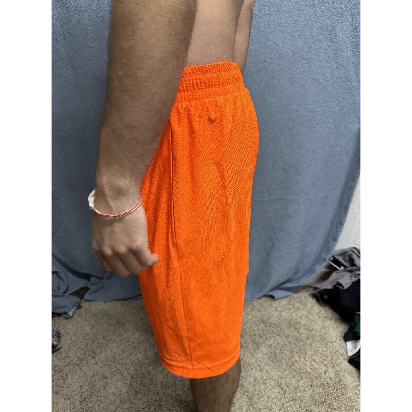Men’s Neon Orange Starter Medium Athletic Shorts With Pockets