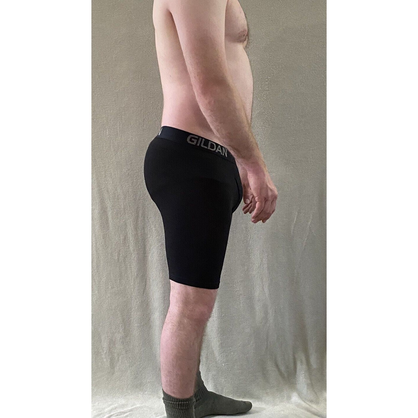 Gildan Men’s Medium (32-34) Black Cotton-spandex Boxer Briefs Underwear