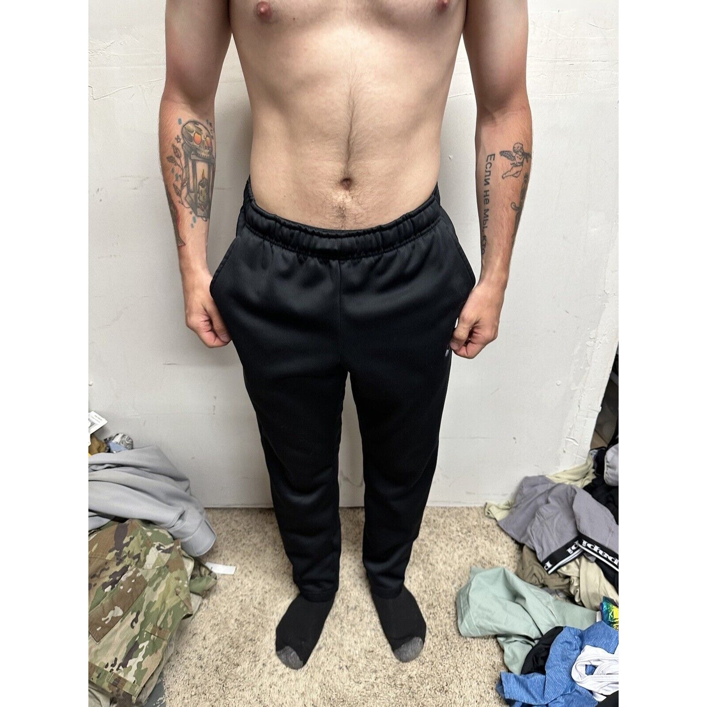 Men’s Black Nike Small Dri Fit Athletic Pants Sweat Pants With Pockets