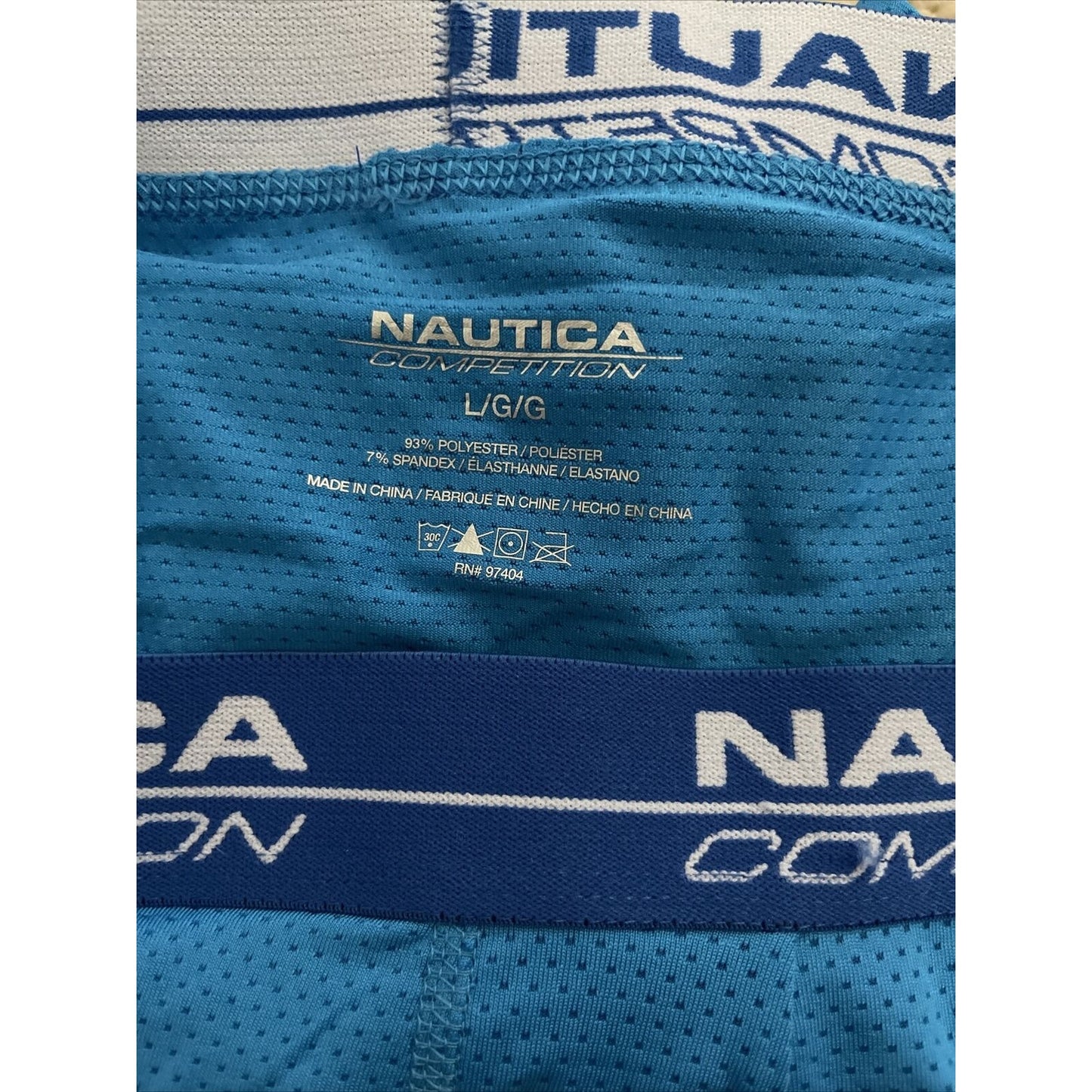 Men’s Large Teal Blue Nautica 7% Spandex Compression Shorts New