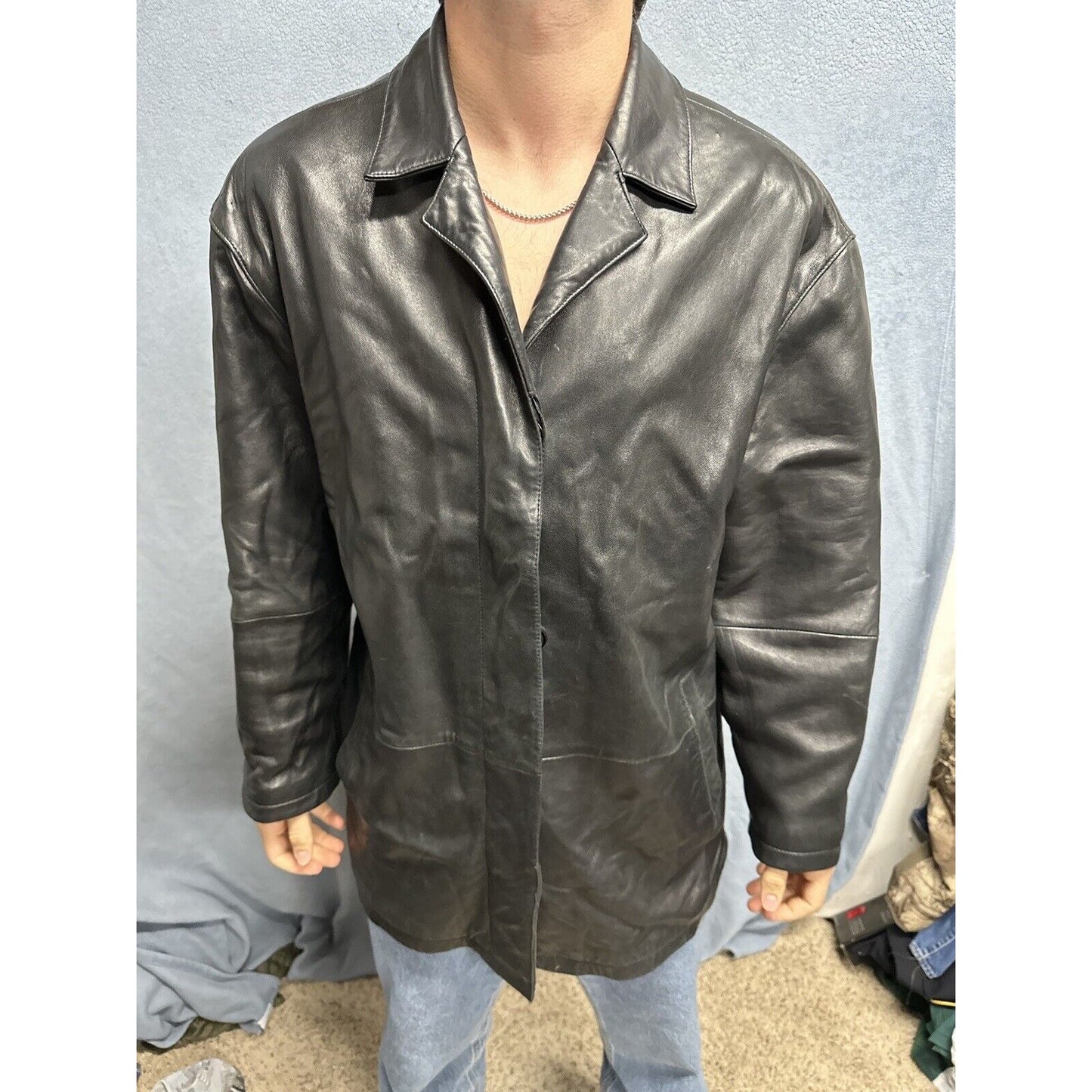 Men’s Tibor Leathers XL Leather Jacket Black Jacket Only
