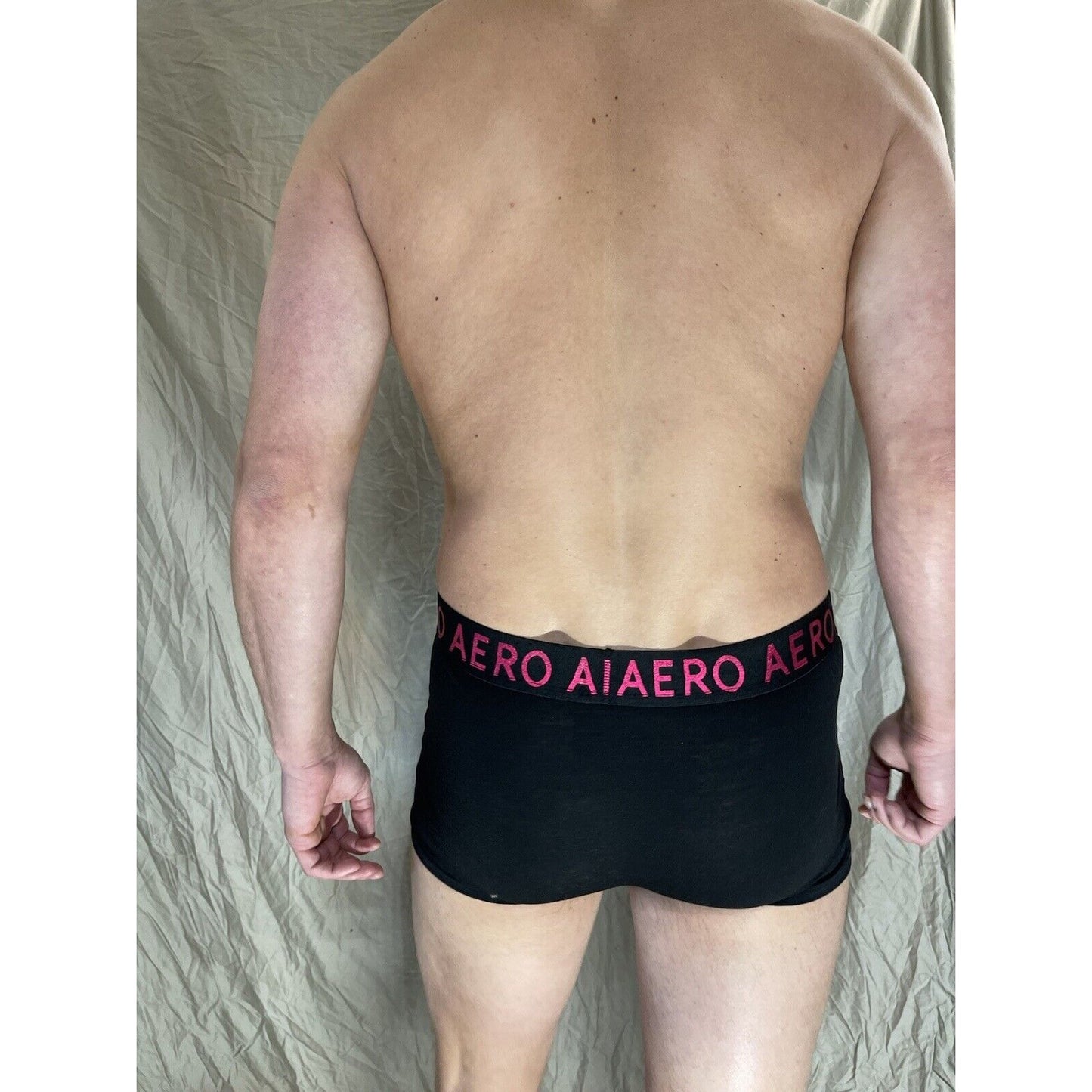 men's black Aero aeropostale black medium metalic pink band boxer brief