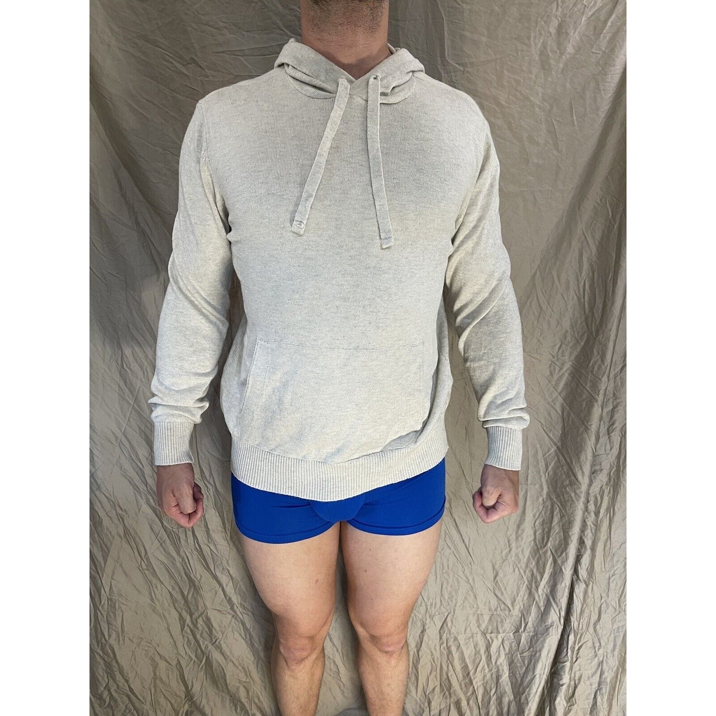 men's beige american eagle medium hoodie pullover sweater