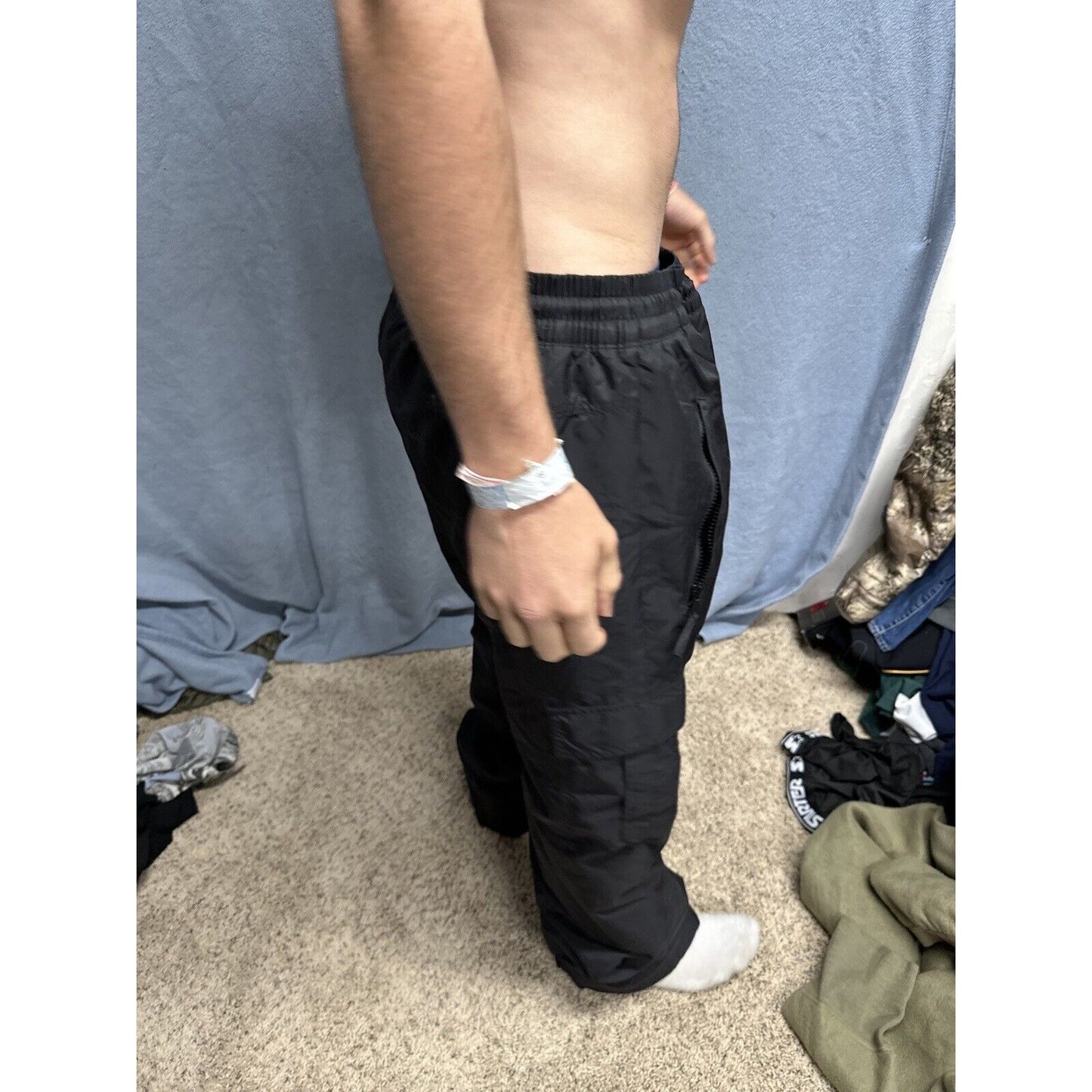 Men’s Black Sports Essentials Large Nylon Snow Pants