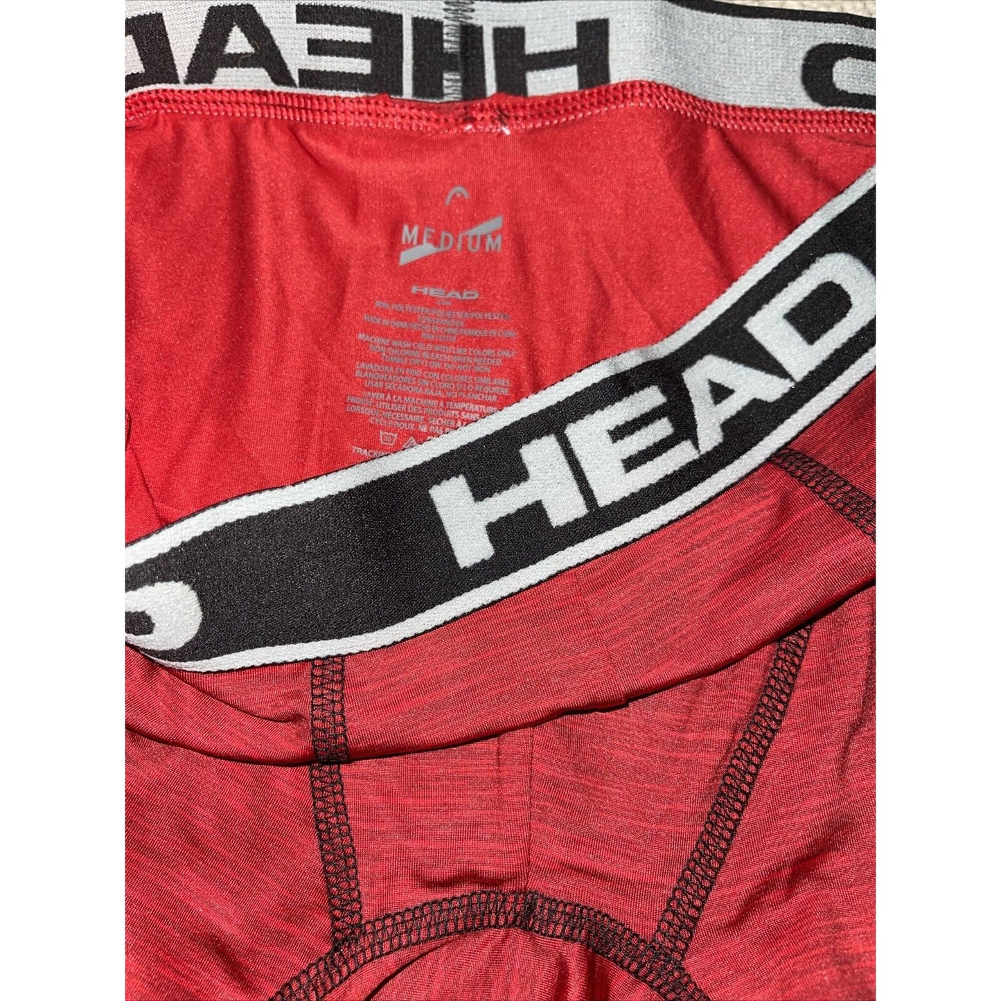 Head Brand Compression Shorts Medium Red With Black Pattern 1 Pair New