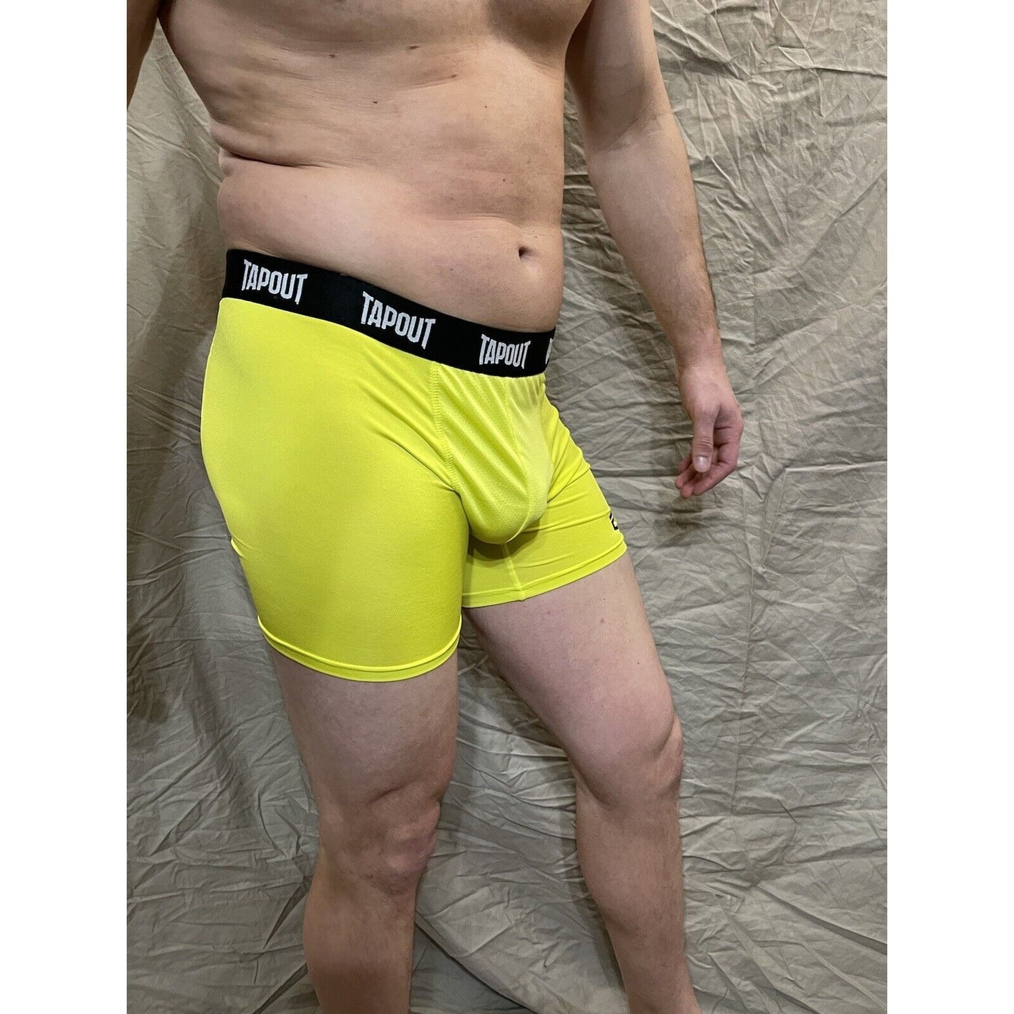 men's tapout bright yellow compression shorts medium New And Never Worn