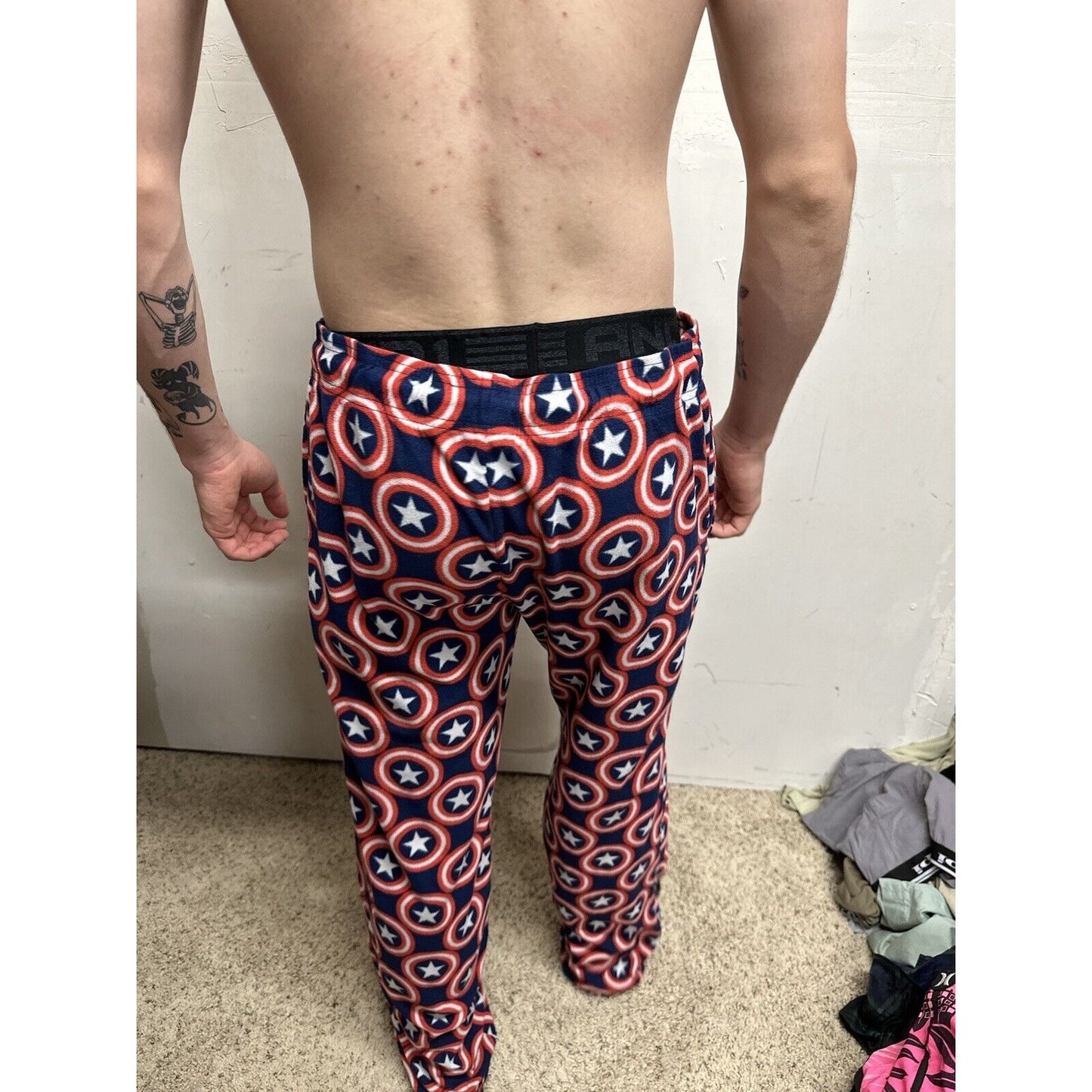 Men’s Marvel Captain America xL Flannel Lounge Wear Pajama Pants